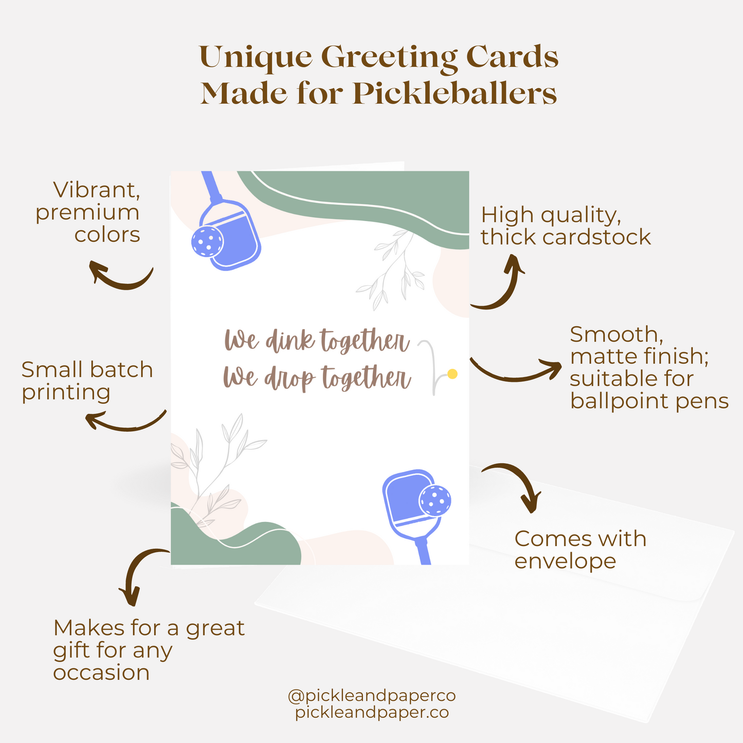 We Dink Together, We Drop Together Pickleball Partner Greeting Card