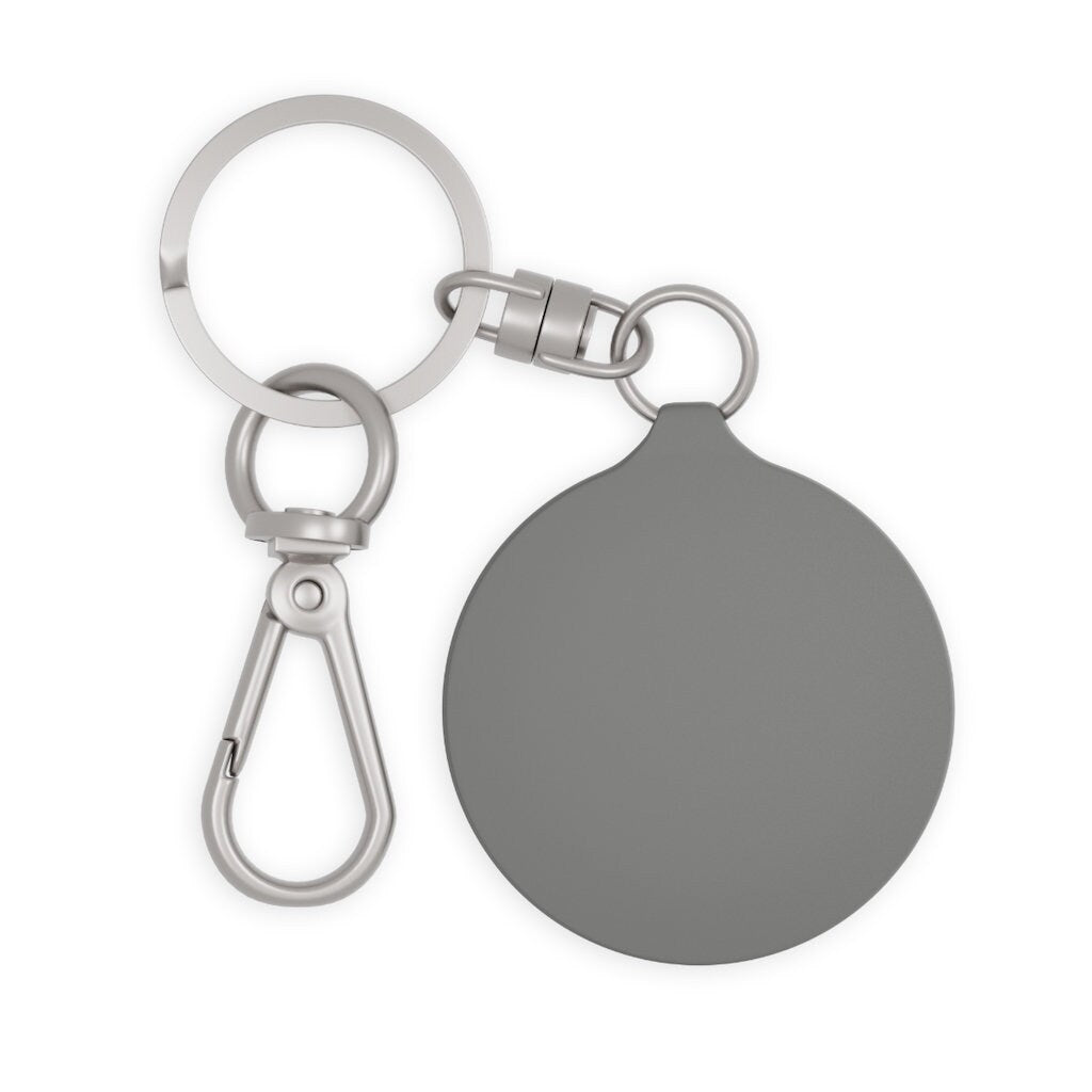 Stop, Drop, and Dink Pickleball Keychain | Cute Punny Pickleball Gifts | Gray Round Keyring Tag for Keys | Pickleball Accessories