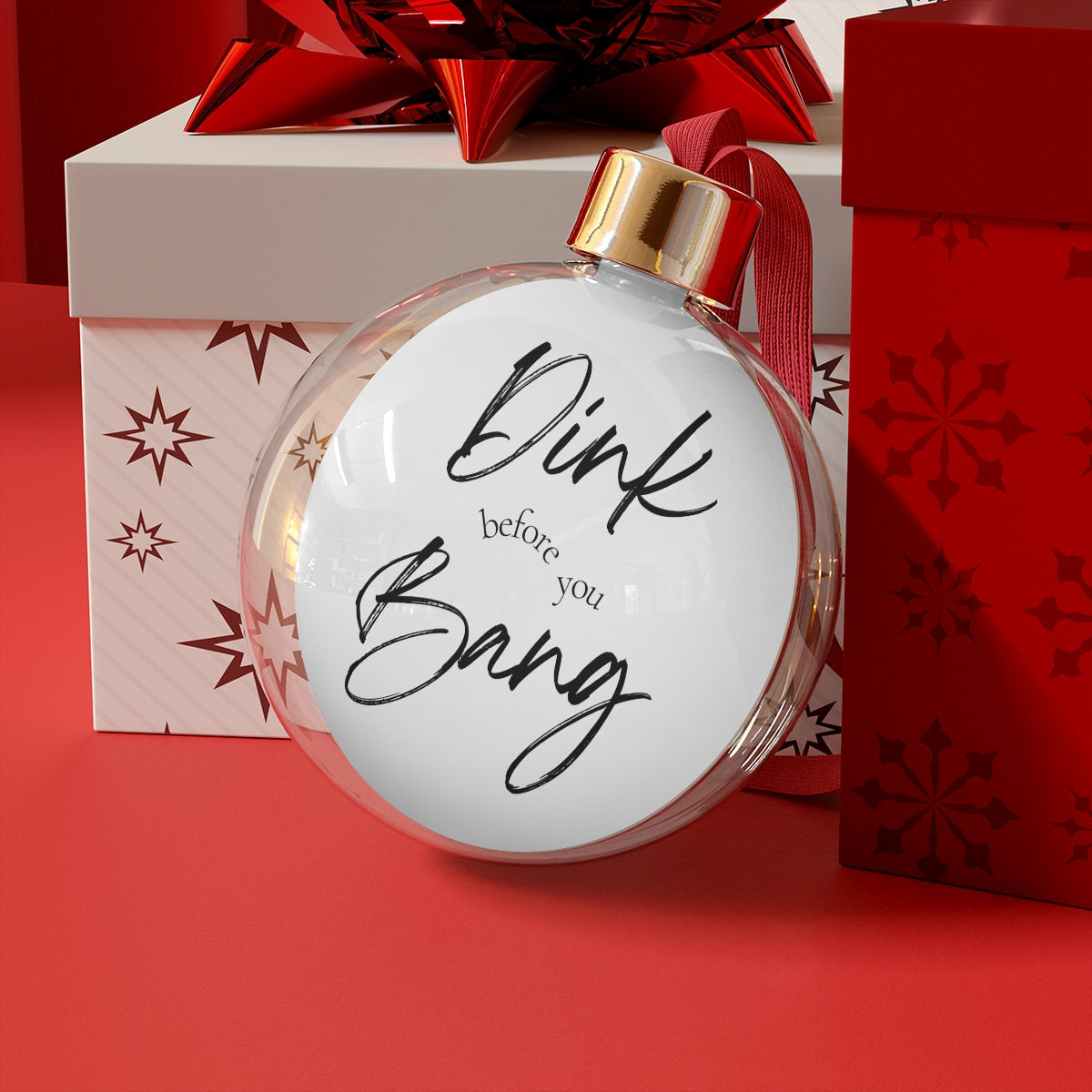 Dink Before You Bang Pickleball Ornament for Christmas | Pickle Ball Holiday Gifts | Christmas Baubles | Xmas Decorations for Pickleball