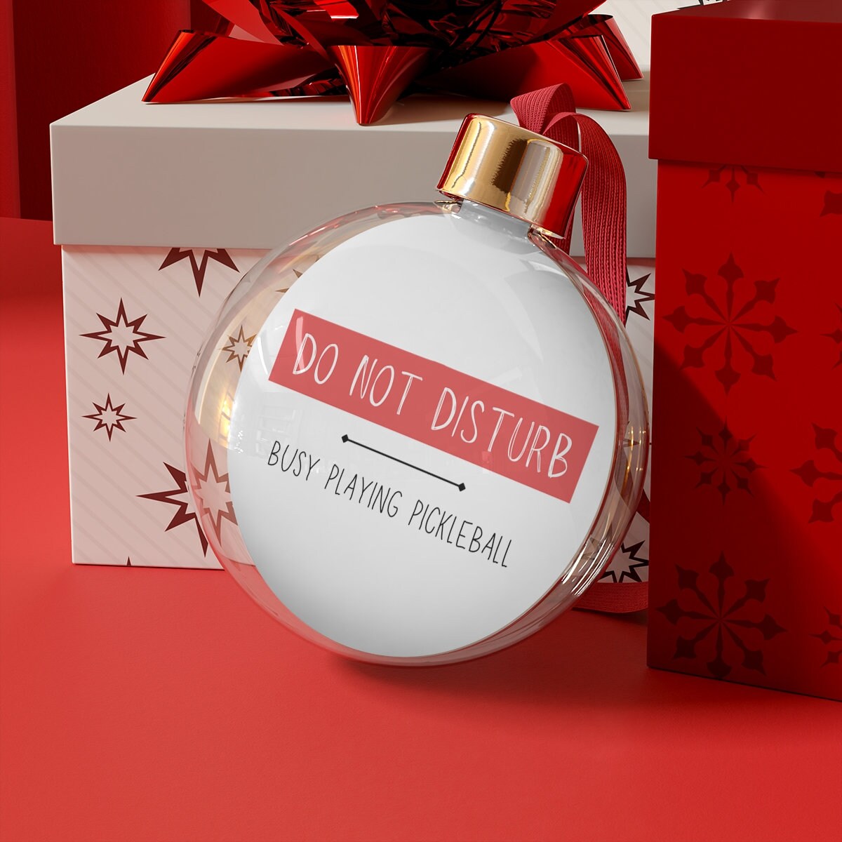 Do Not Disturb Busy Playing Pickleball Ornament for Christmas | Pickle Ball Holiday Gifts | Christmas Baubles | Xmas Decorations for Pickle