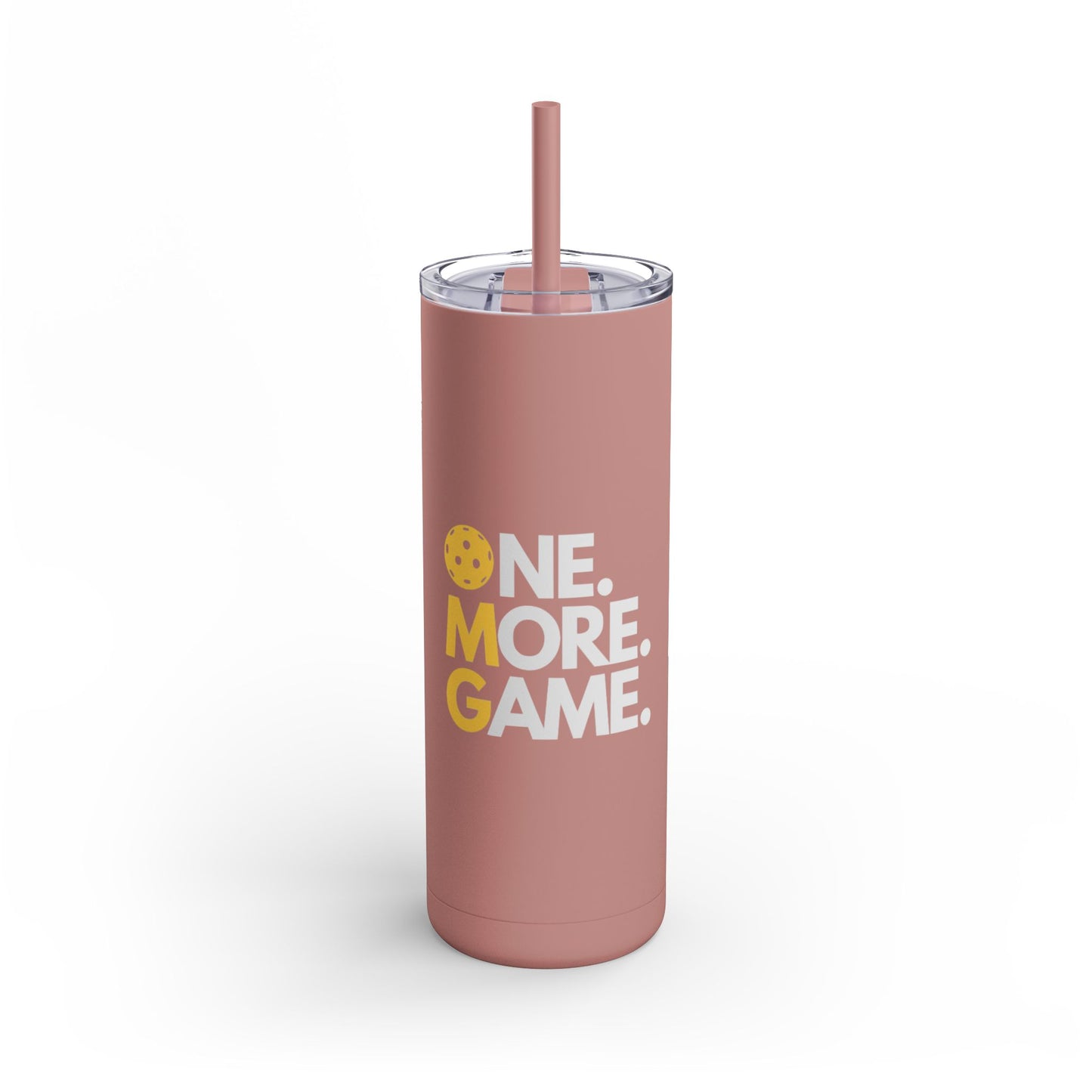 One More Game Skinny Matte Tumbler | Pickleball Water Bottle (20oz)