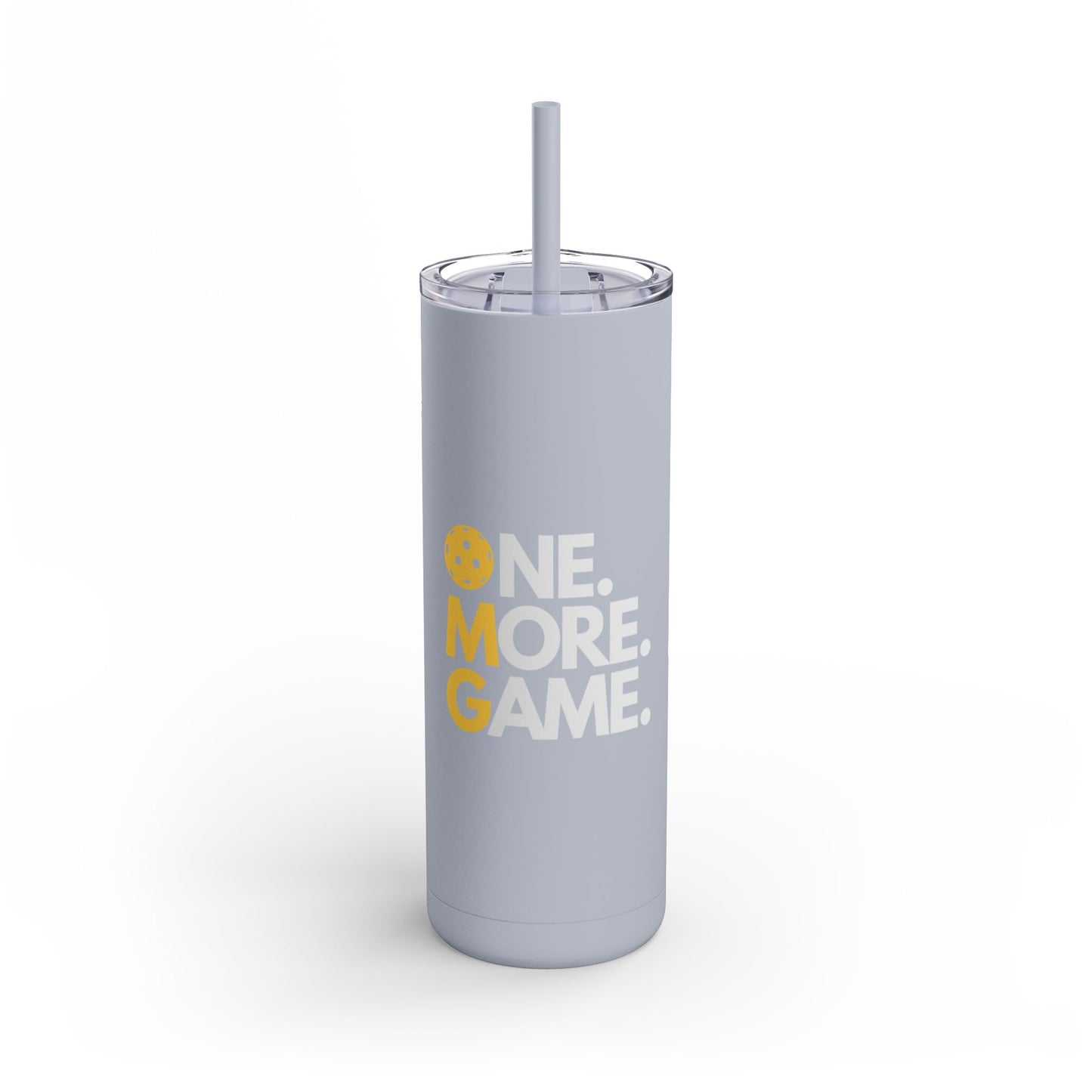 One More Game Skinny Matte Tumbler | Pickleball Water Bottle (20oz)