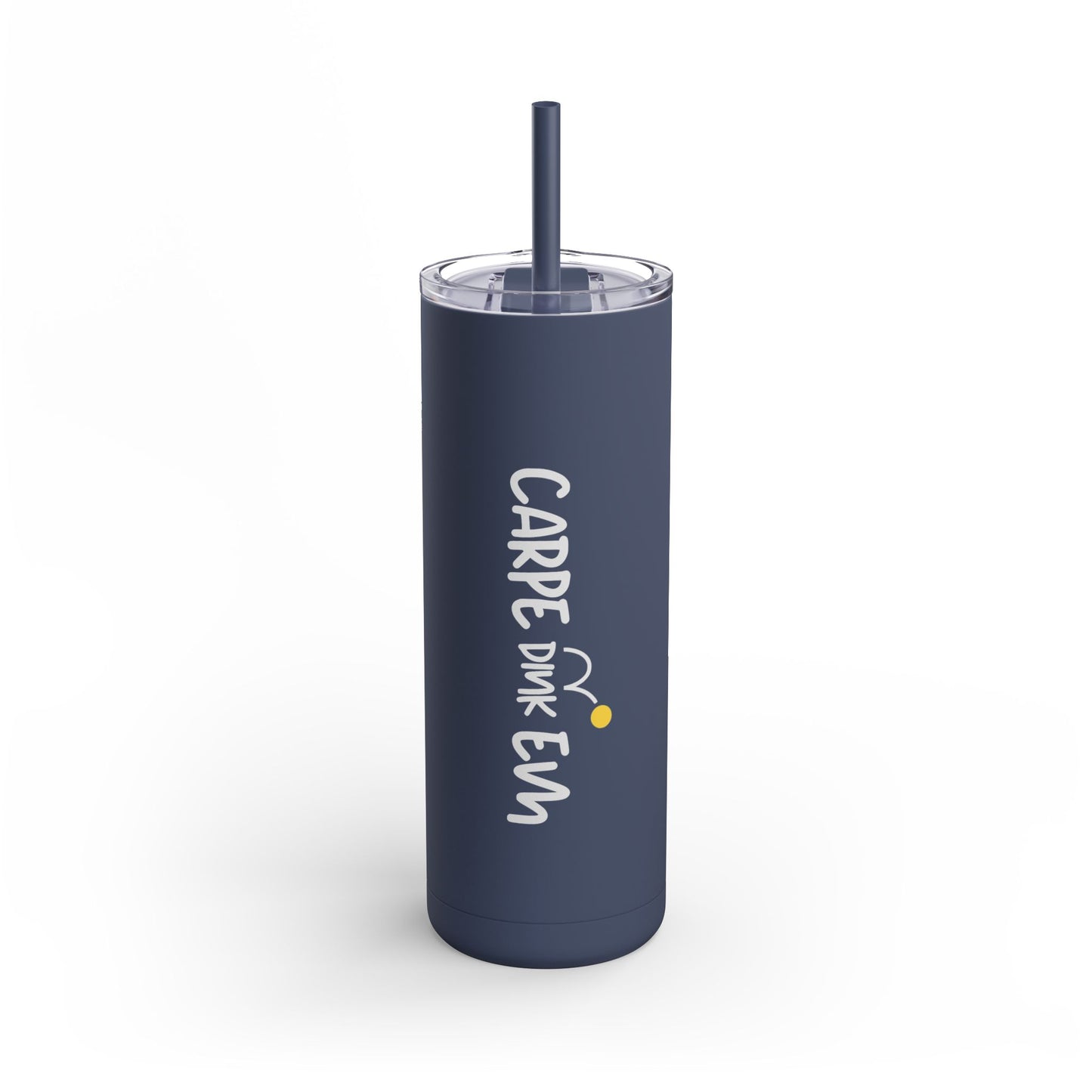 Carpe Dink Em Skinny Matte Tumbler | Pickleball Water Bottle (20oz)