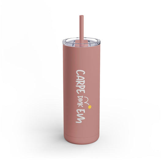 Carpe Dink Em Skinny Matte Tumbler | Pickleball Water Bottle (20oz)