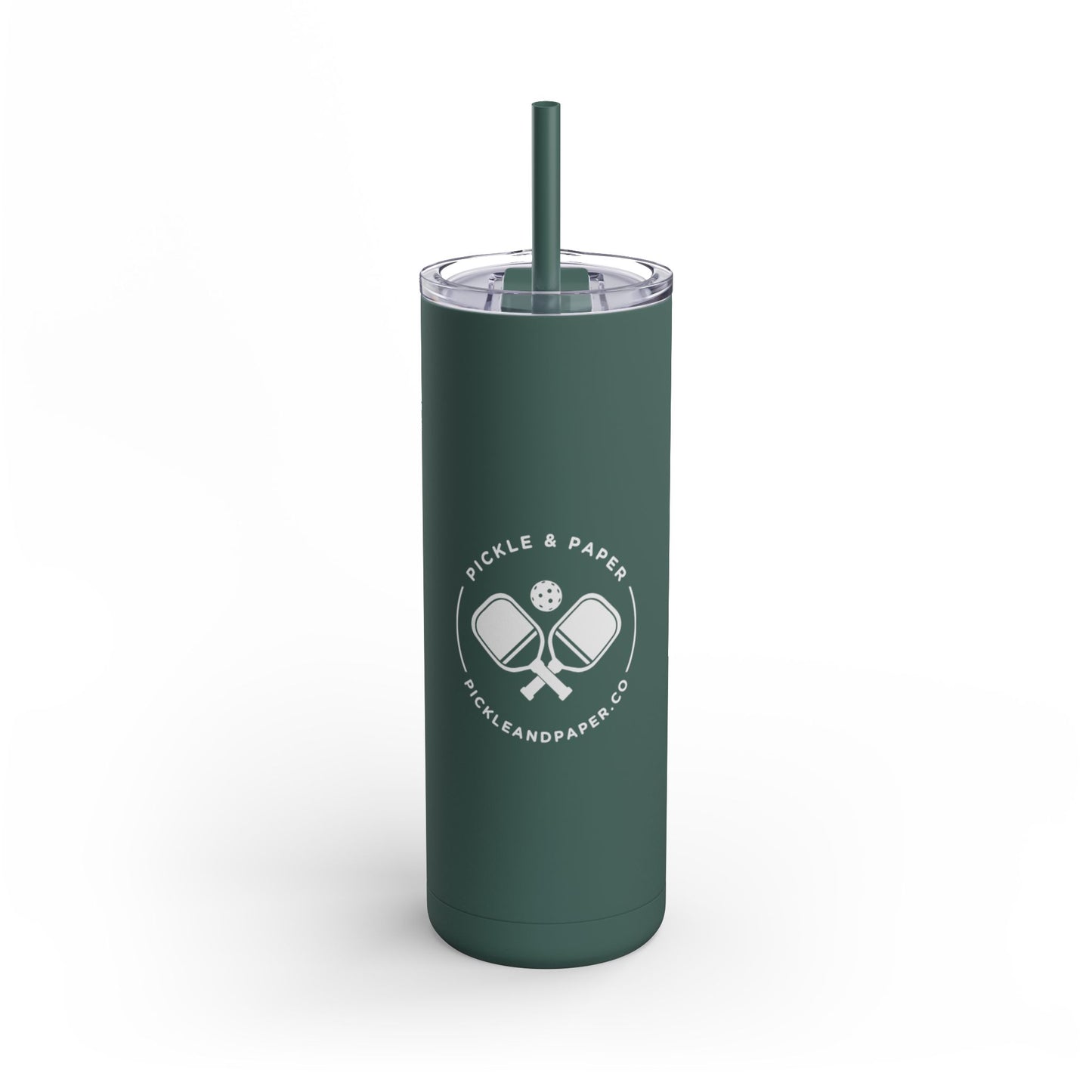 Pickle & Paper Skinny Matte Tumbler | Pickleball Water Bottle (20oz)