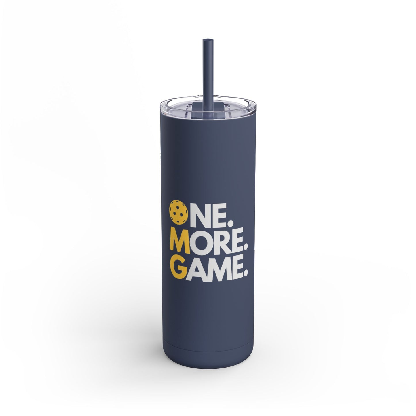 One More Game Skinny Matte Tumbler | Pickleball Water Bottle (20oz)