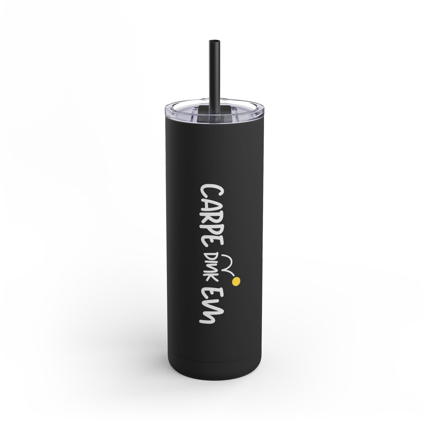 Carpe Dink Em Skinny Matte Tumbler | Pickleball Water Bottle (20oz)