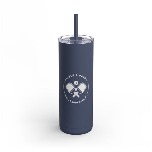 Pickle & Paper Skinny Matte Tumbler | Pickleball Water Bottle (20oz)