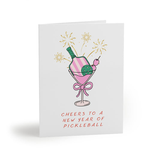 Cheers to a New Year of Pickleball Holiday Card