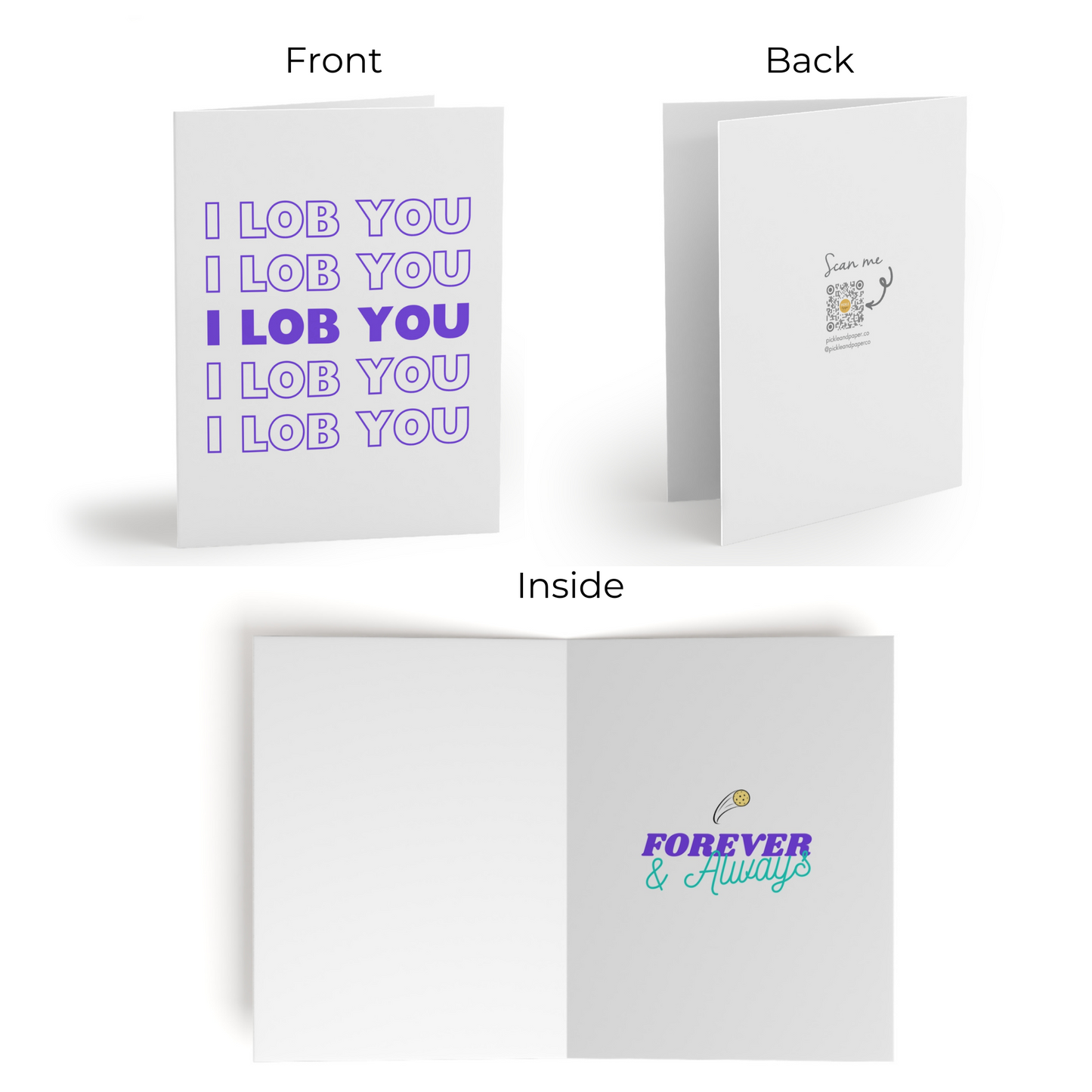 I Lob You Forever and Always Pickleball Greeting Card