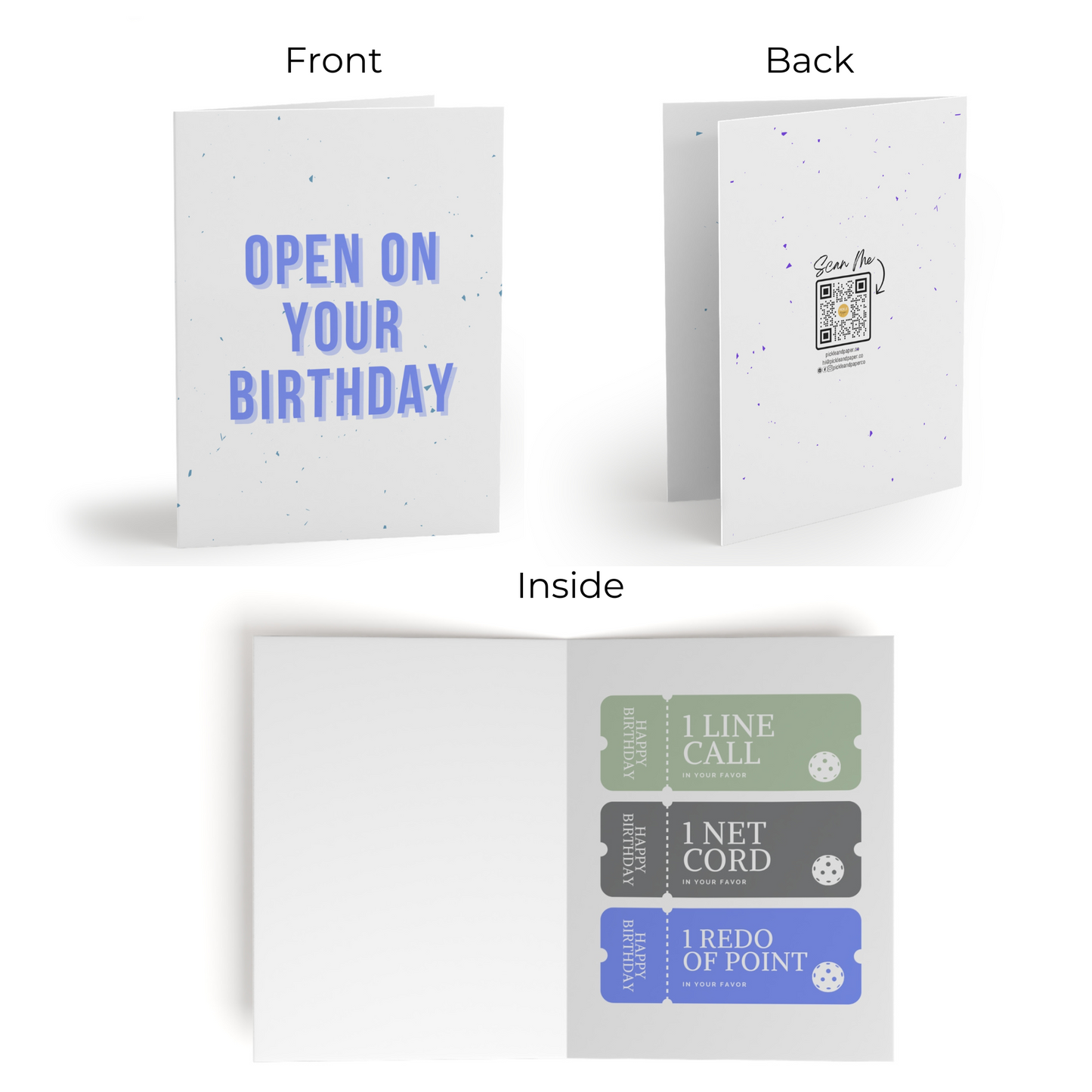 Open On Your Birthday Pickleball Coupon Voucher Greeting Card