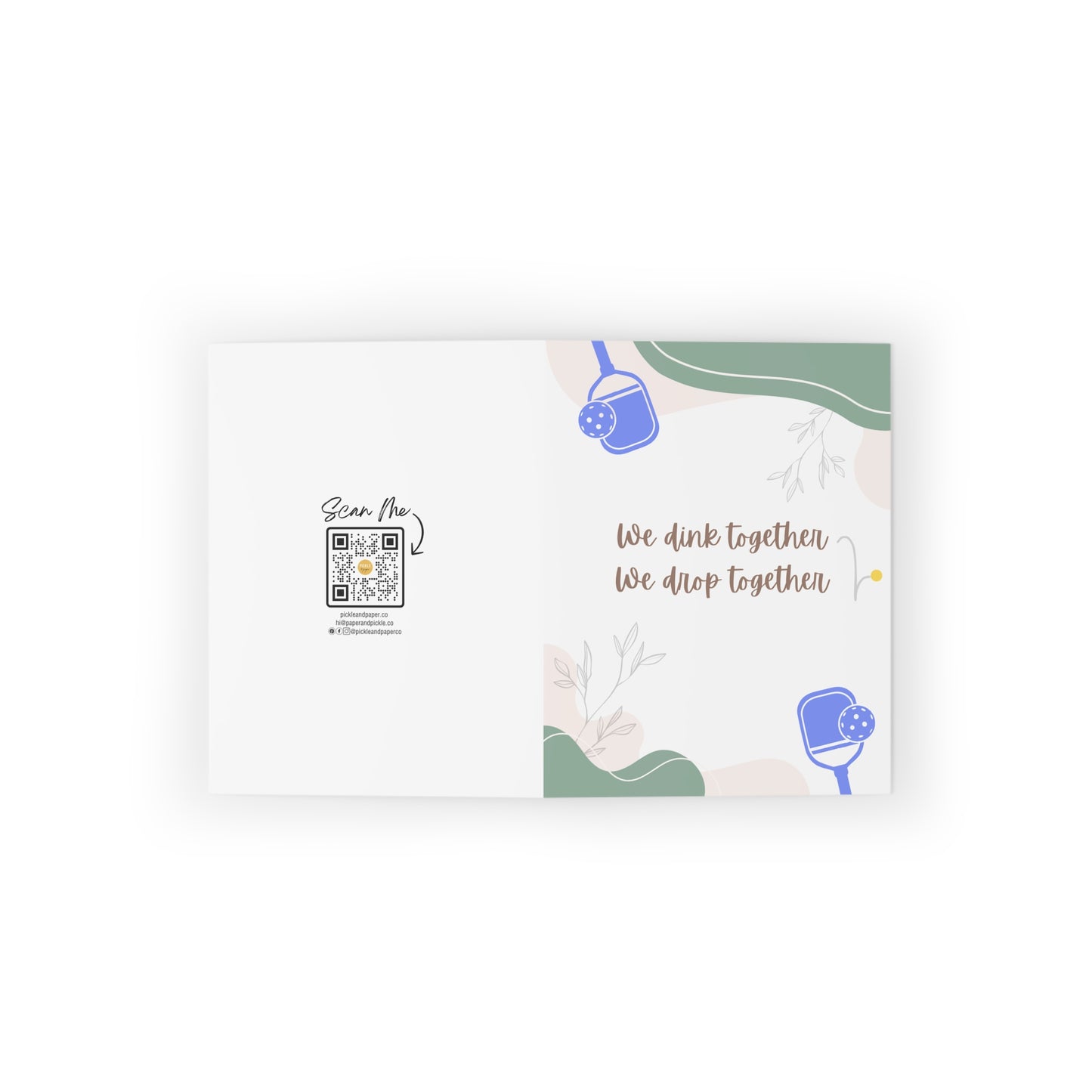 We Dink Together, We Drop Together Pickleball Partner Greeting Card