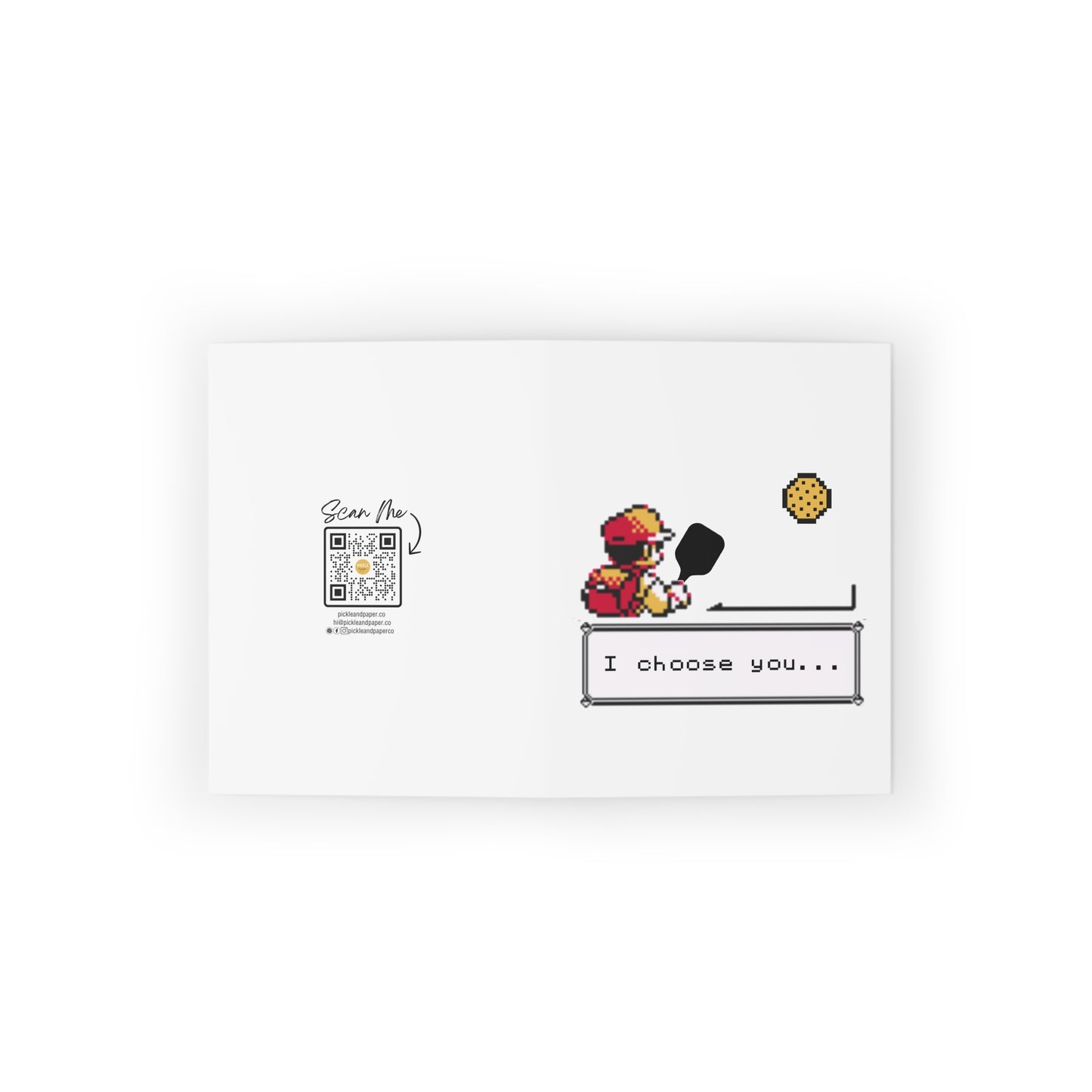 I Choose You Pickle-Chu Pokemon Pickleball Greeting Card