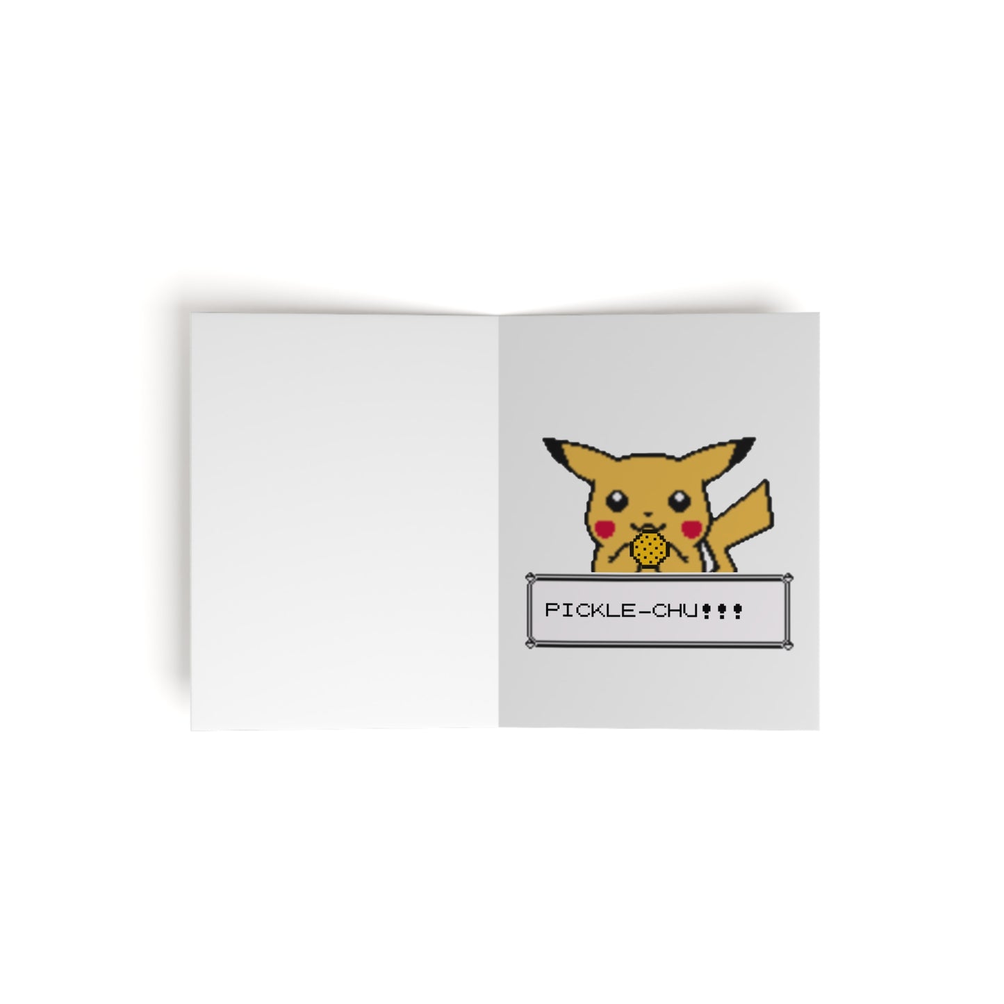 I Choose You Pickle-Chu Pokemon Pickleball Greeting Card