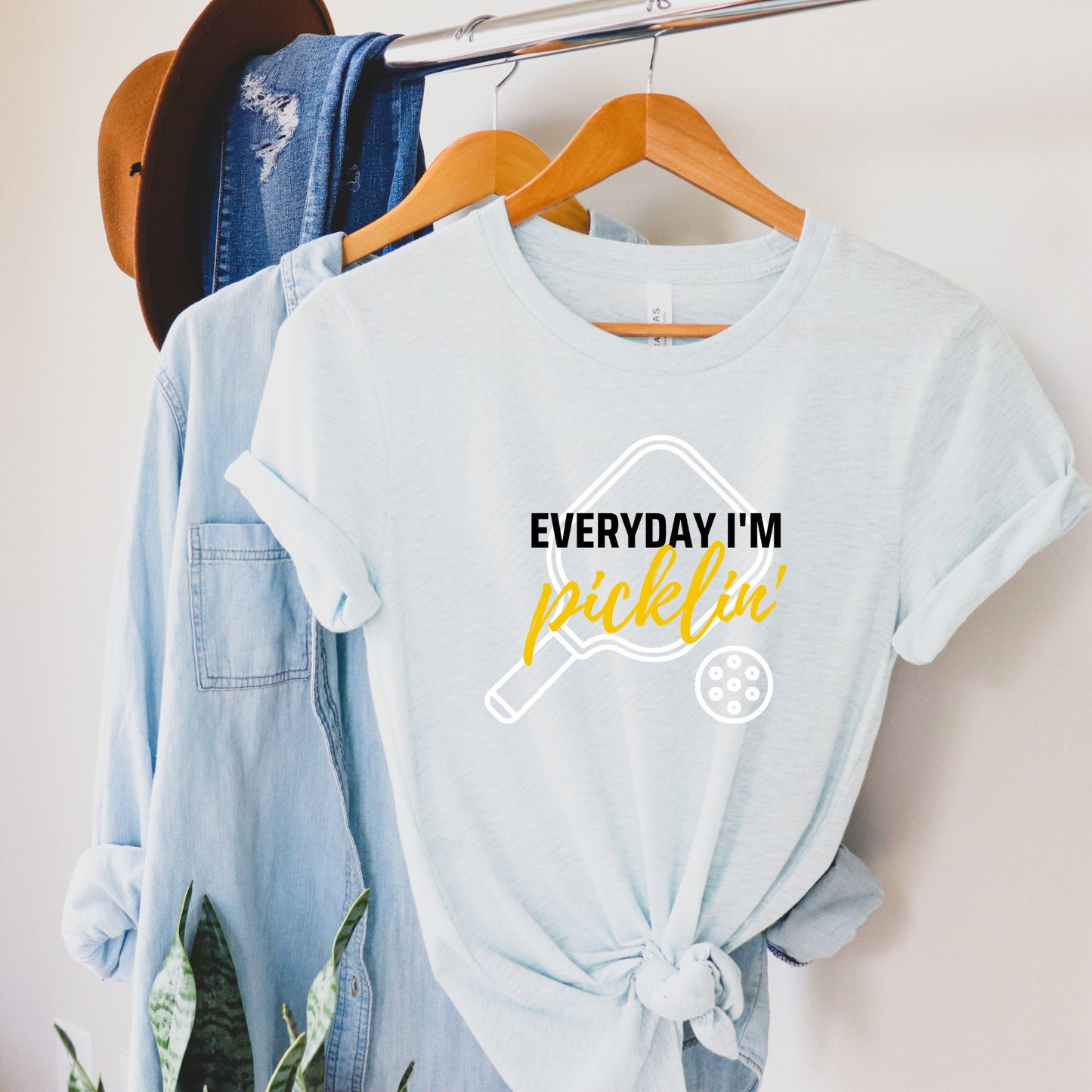 Everyday I'm Picklin' T-Shirt | Modern Pickle ball Short Sleeve Unisex Tees | Women's and Men's Pickleball Shirts | Modern Pickle ball Gifts