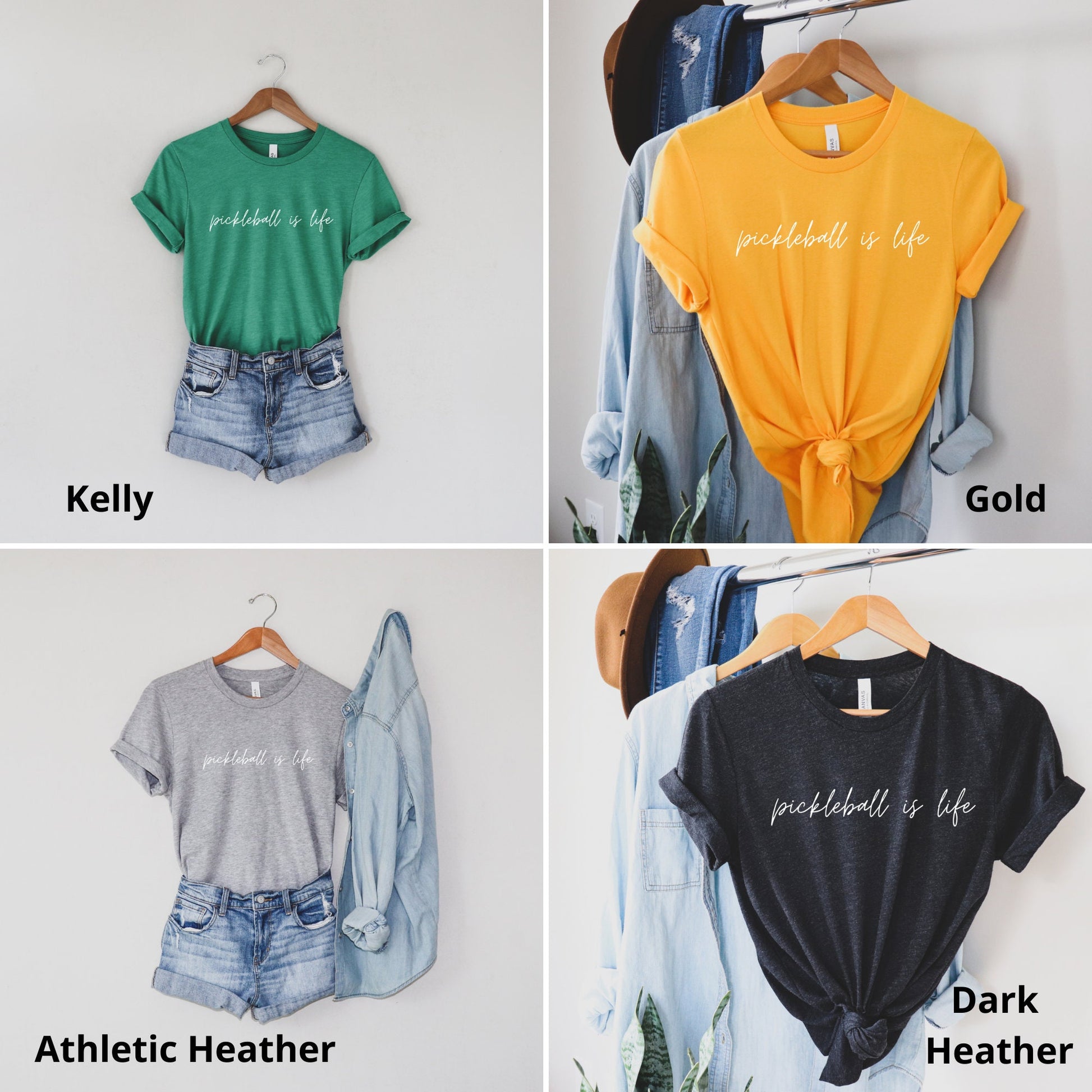 White Pickleball is Life T-Shirt | Cute Pickleball Short Sleeve Unisex Tee | Women's and Men's Pickleball Shirt | Stylish Pickleball Apparel