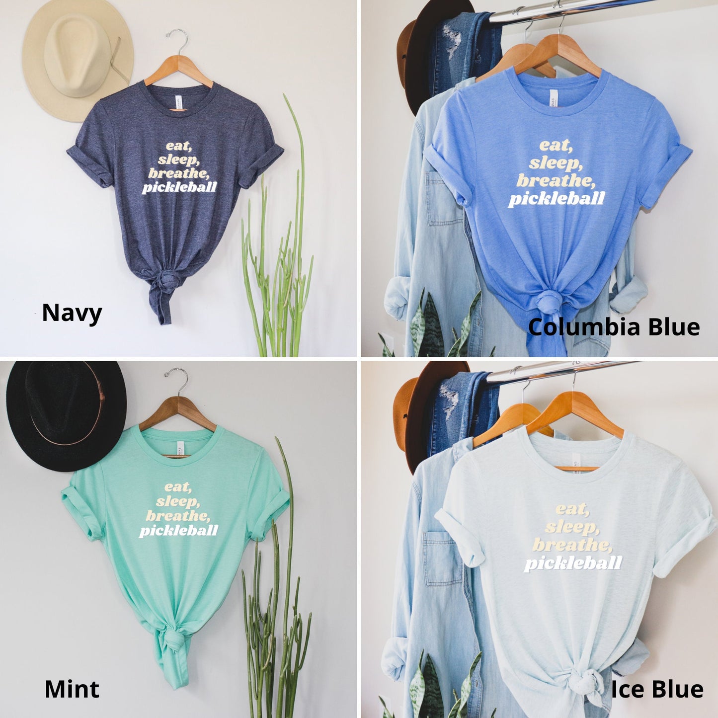 Eat, Sleep, Breathe Pickleball T-Shirt | Cute Pickleball Short Sleeve Tee | Modern Unisex Pickleball Shirt | Best Pickleball Apparel & Gifts