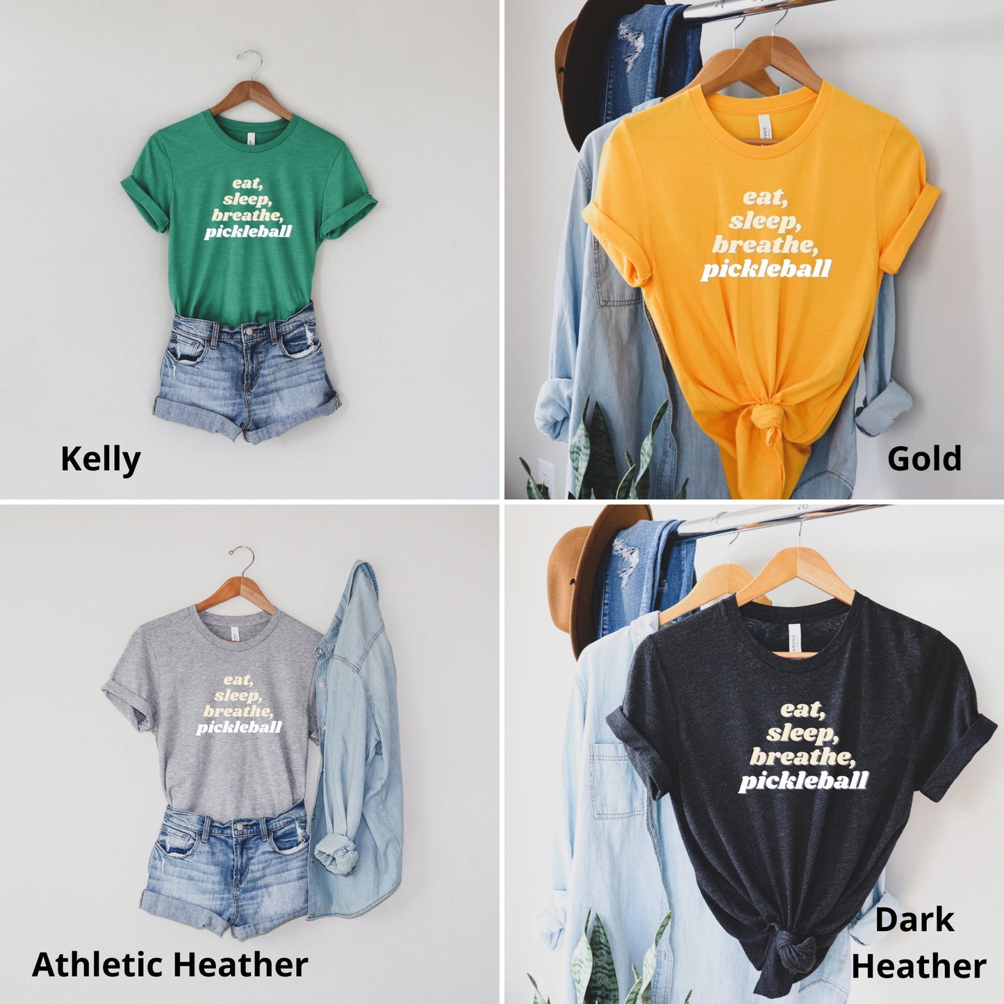 Eat, Sleep, Breathe Pickleball T-Shirt | Cute Pickleball Short Sleeve Tee | Modern Unisex Pickleball Shirt | Best Pickleball Apparel & Gifts