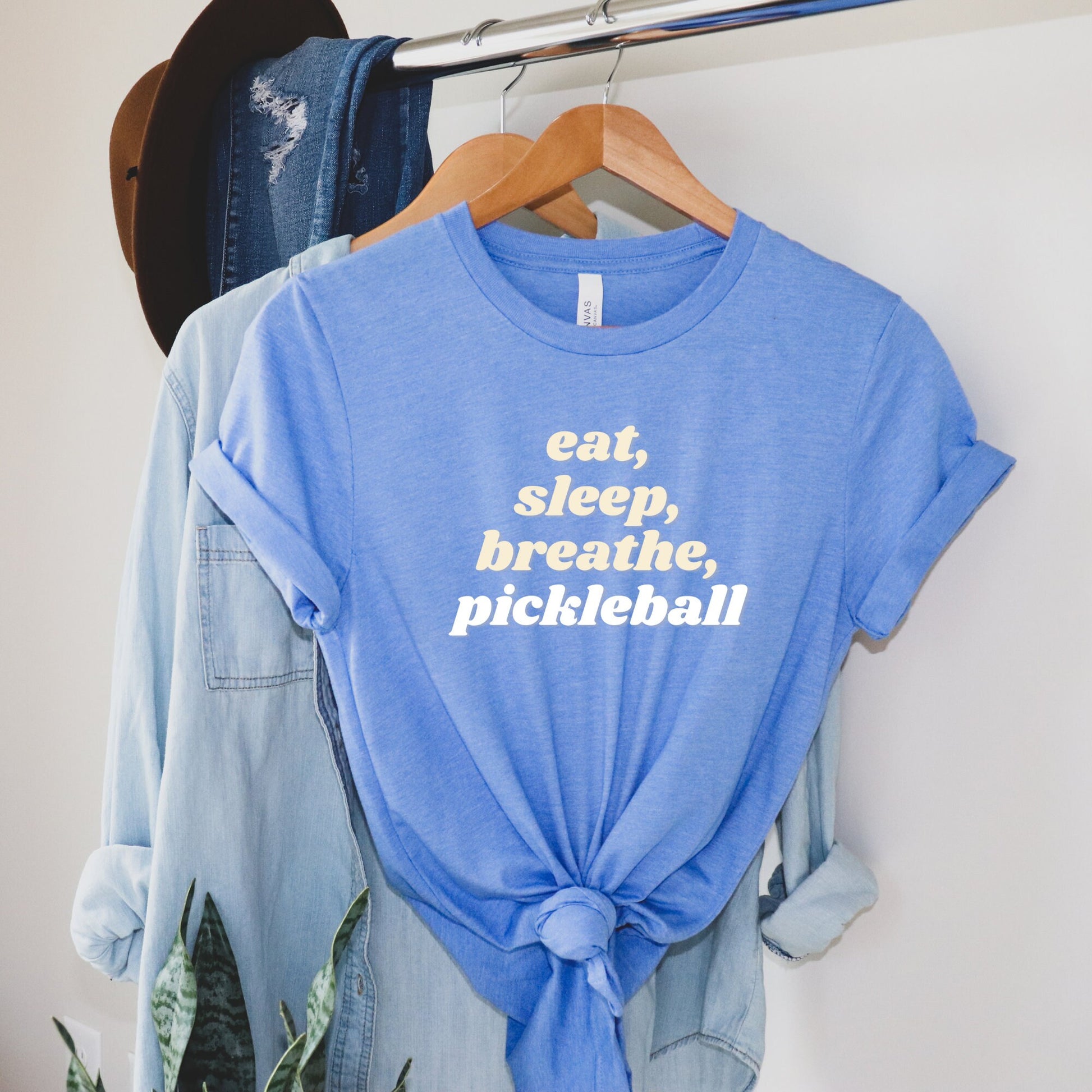 Eat, Sleep, Breathe Pickleball T-Shirt | Cute Pickleball Short Sleeve Tee | Modern Unisex Pickleball Shirt | Best Pickleball Apparel & Gifts