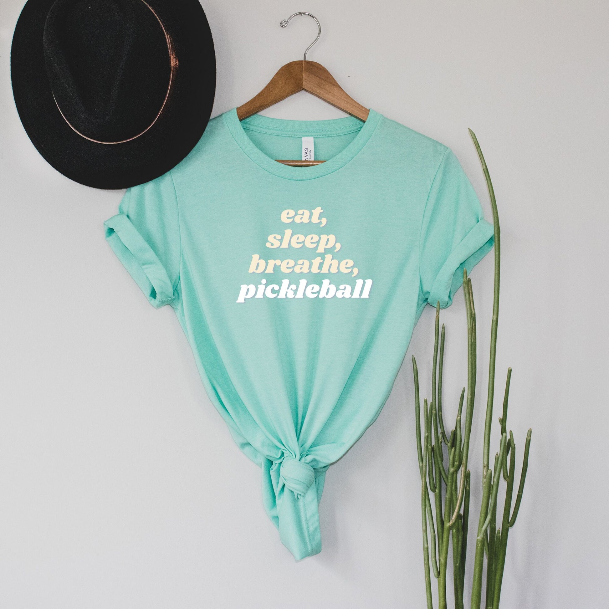 Eat, Sleep, Breathe Pickleball T-Shirt | Cute Pickleball Short Sleeve Tee | Modern Unisex Pickleball Shirt | Best Pickleball Apparel & Gifts