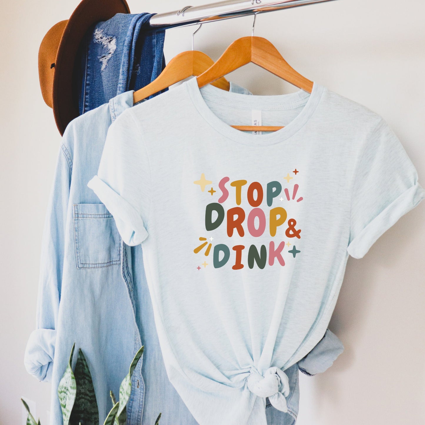 Stop, Drop, and Dink Tee | Punny Pickleball T-Shirt | Pickleball Puns | Women's and Men's Pickleball Shirt | Best Pickleball Gifts