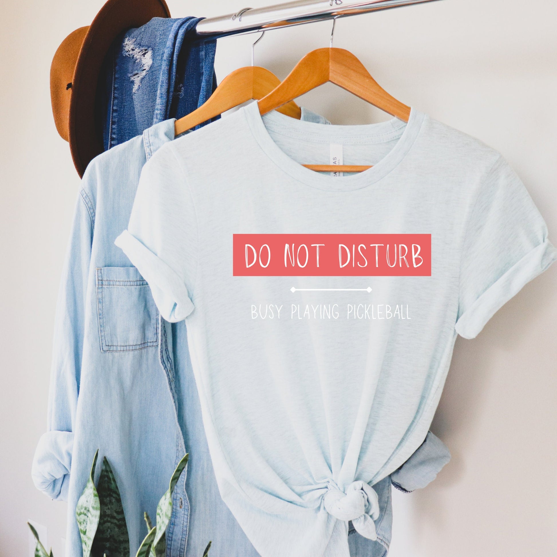 Do Not Disturb Busy Playing Pickleball T-Shirt | Modern Pickleball Short Sleeve Tee | Women's and Men's Pickleball Shirt | Pickle ball Gifts