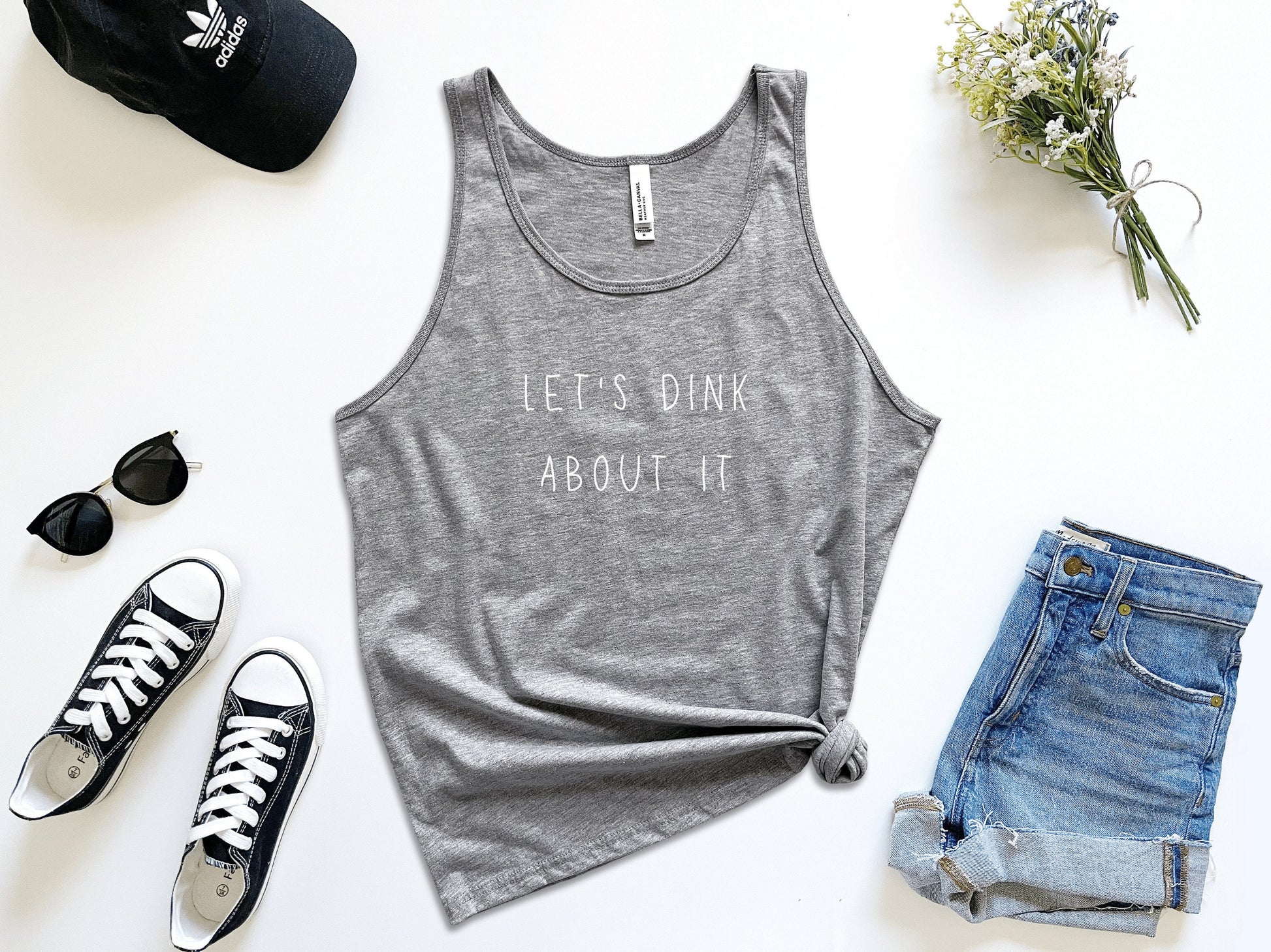 Let's Dink About It | Pickleball Tank Top | Unisex Jersey Tank | Punny Pickleball Gifts