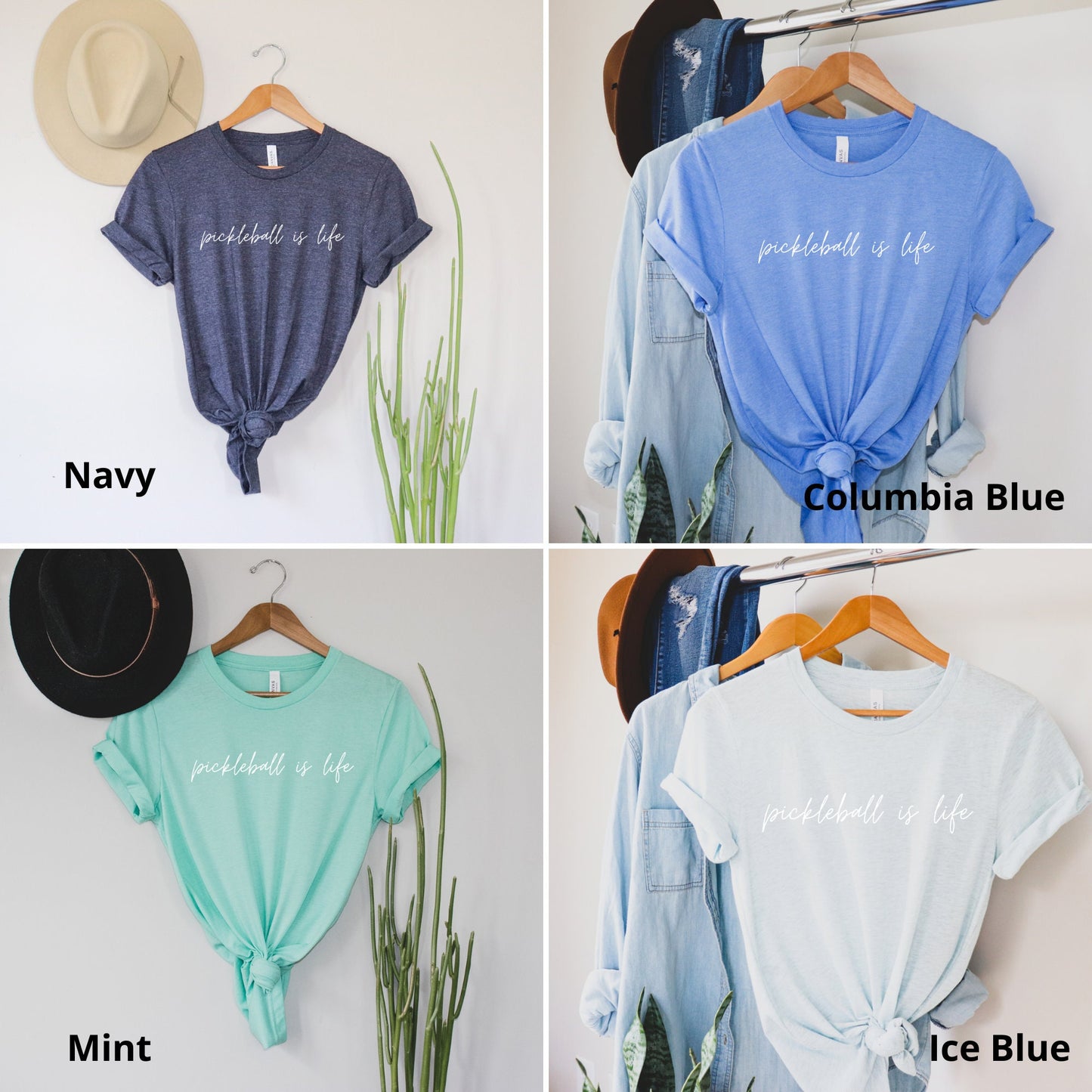 White Pickleball is Life T-Shirt | Cute Pickleball Short Sleeve Unisex Tee | Women's and Men's Pickleball Shirt | Stylish Pickleball Apparel