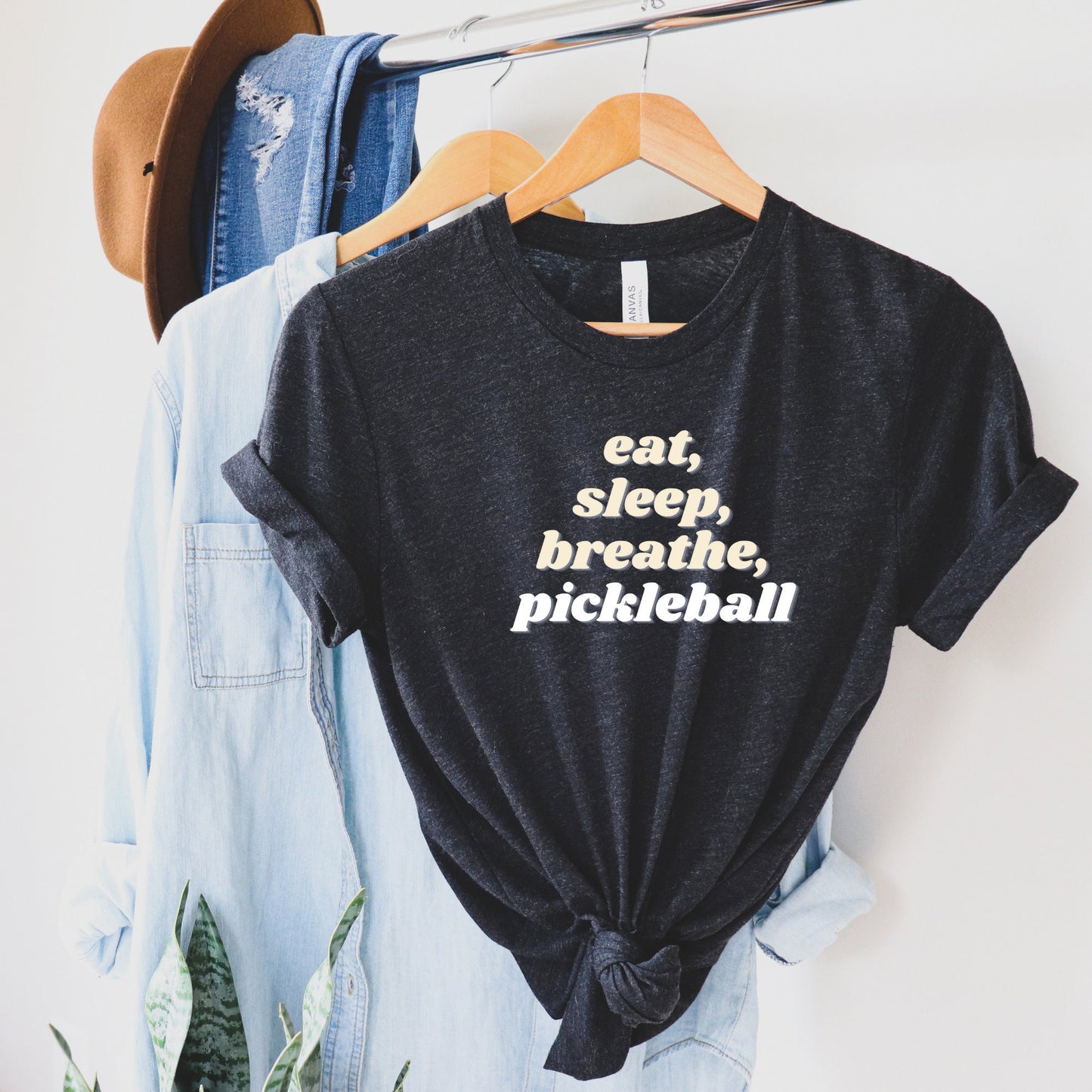 Eat, Sleep, Breathe Pickleball T-Shirt | Cute Pickleball Short Sleeve Tee | Modern Unisex Pickleball Shirt | Best Pickleball Apparel & Gifts