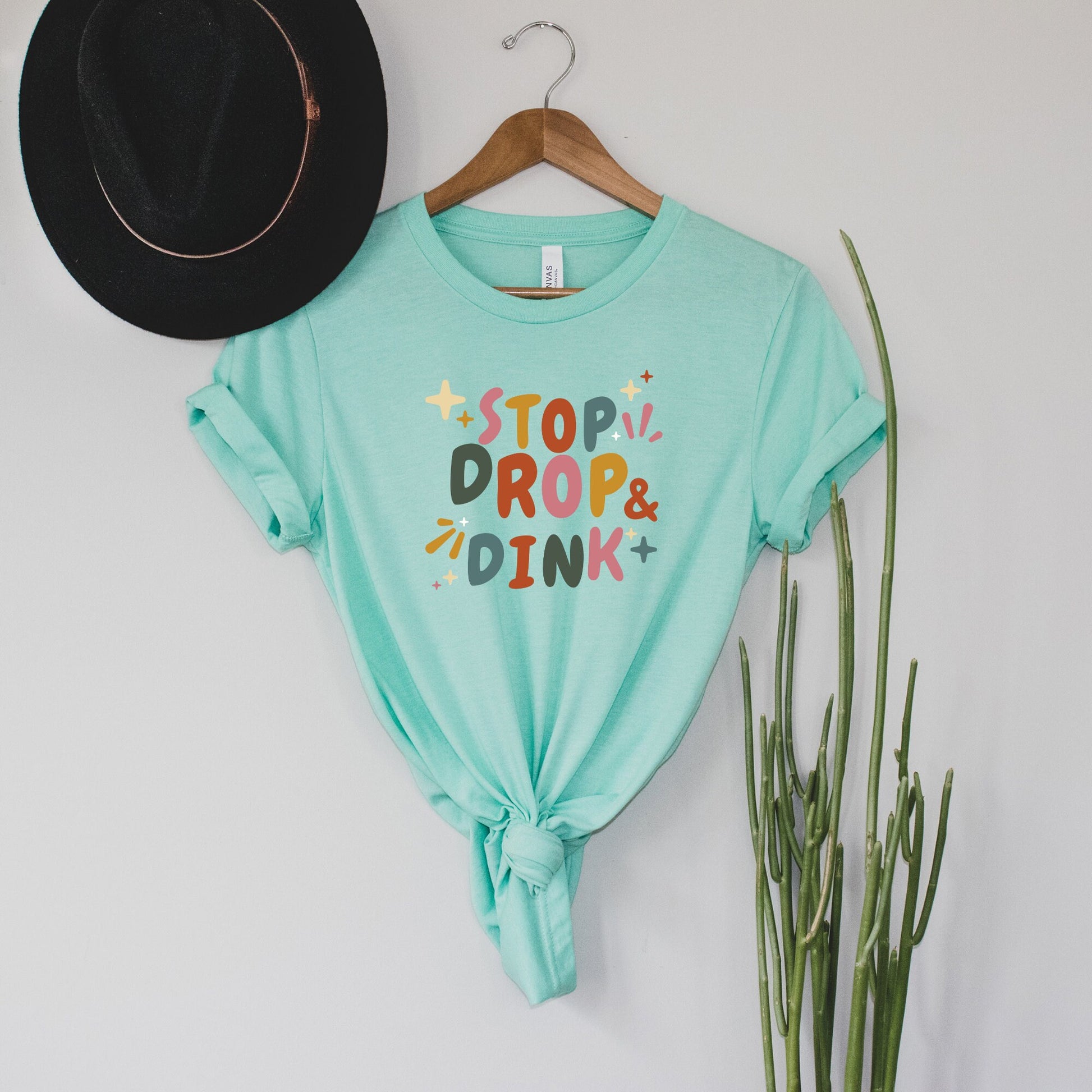 Stop, Drop, and Dink Tee | Punny Pickleball T-Shirt | Pickleball Puns | Women's and Men's Pickleball Shirt | Best Pickleball Gifts