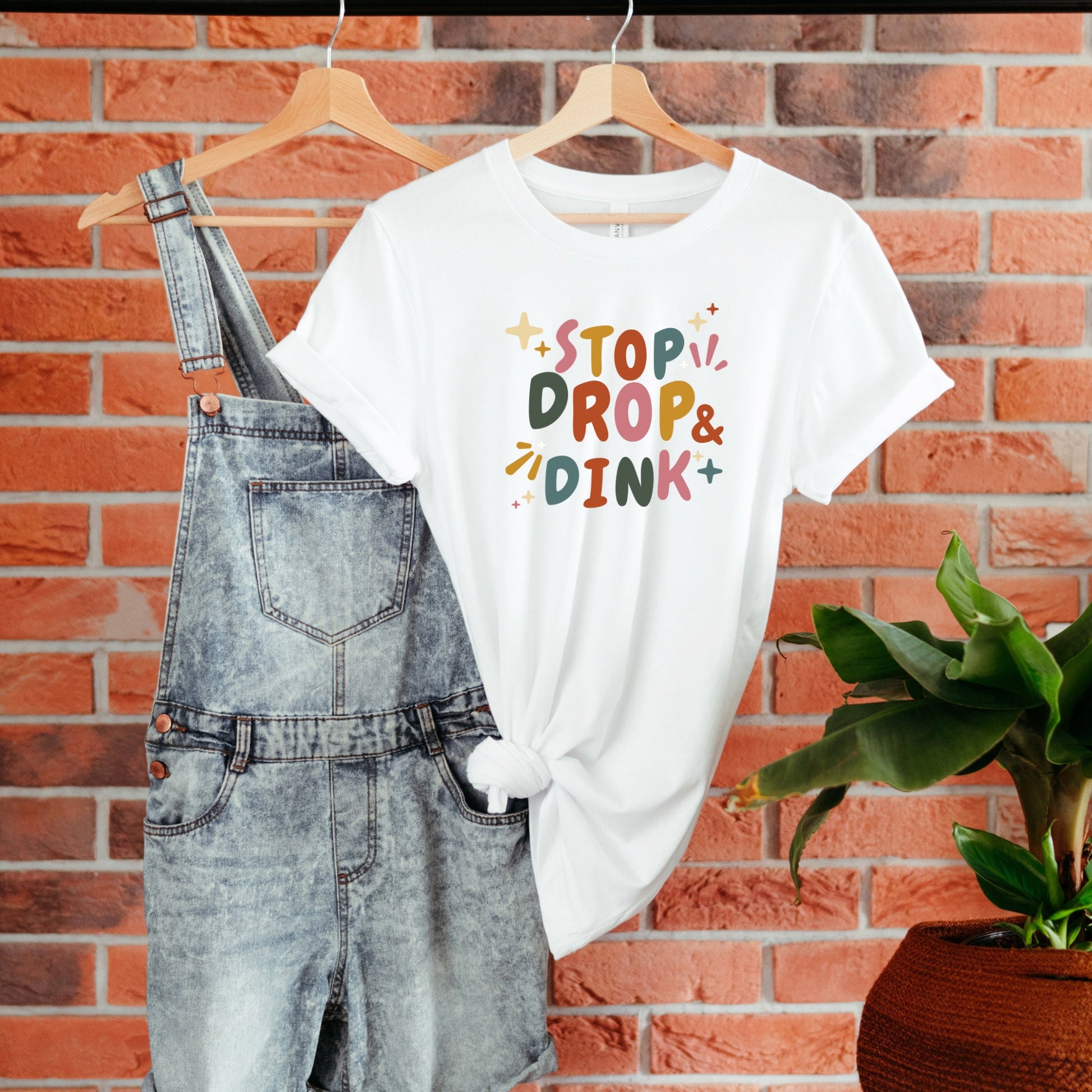 Stop, Drop, and Dink Tee | Punny Pickleball T-Shirt | Pickleball Puns | Women's and Men's Pickleball Shirt | Best Pickleball Gifts