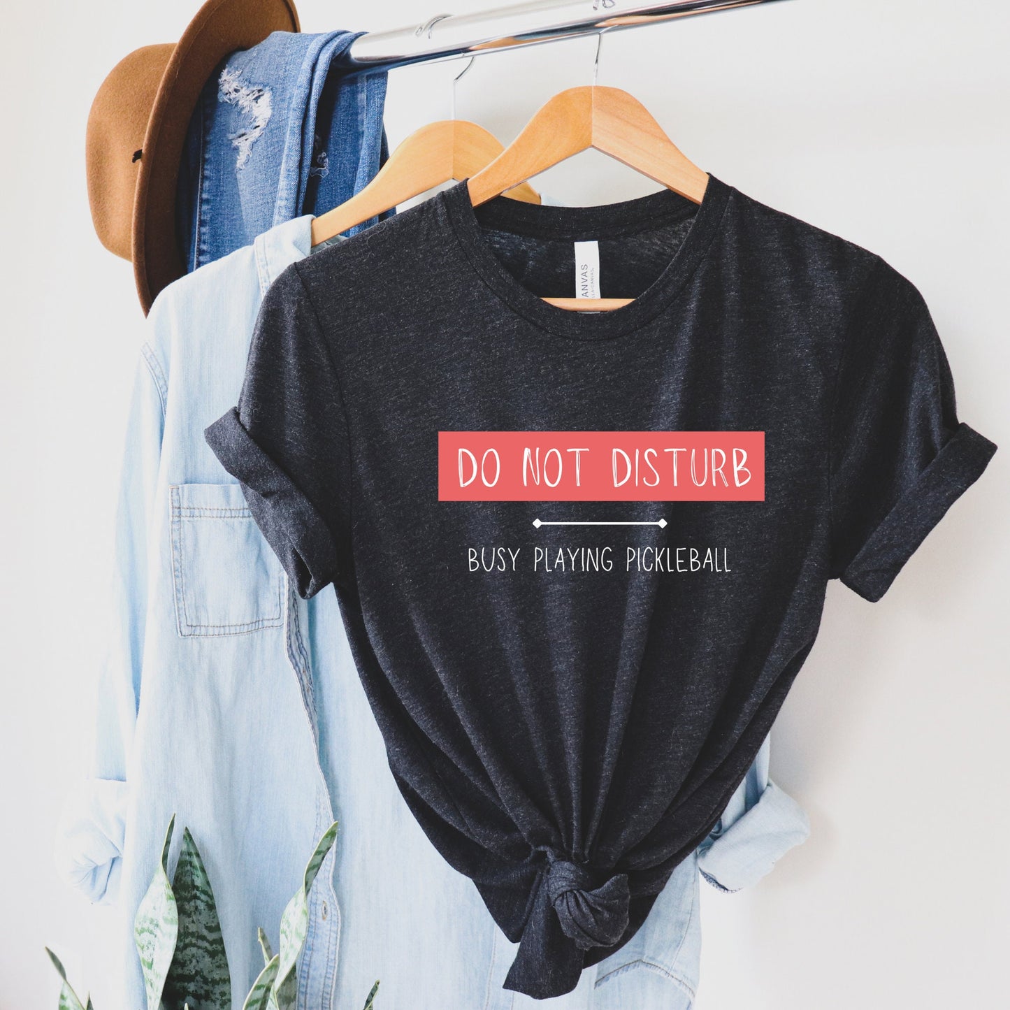 Do Not Disturb Busy Playing Pickleball T-Shirt | Modern Pickleball Short Sleeve Tee | Women's and Men's Pickleball Shirt | Pickle ball Gifts