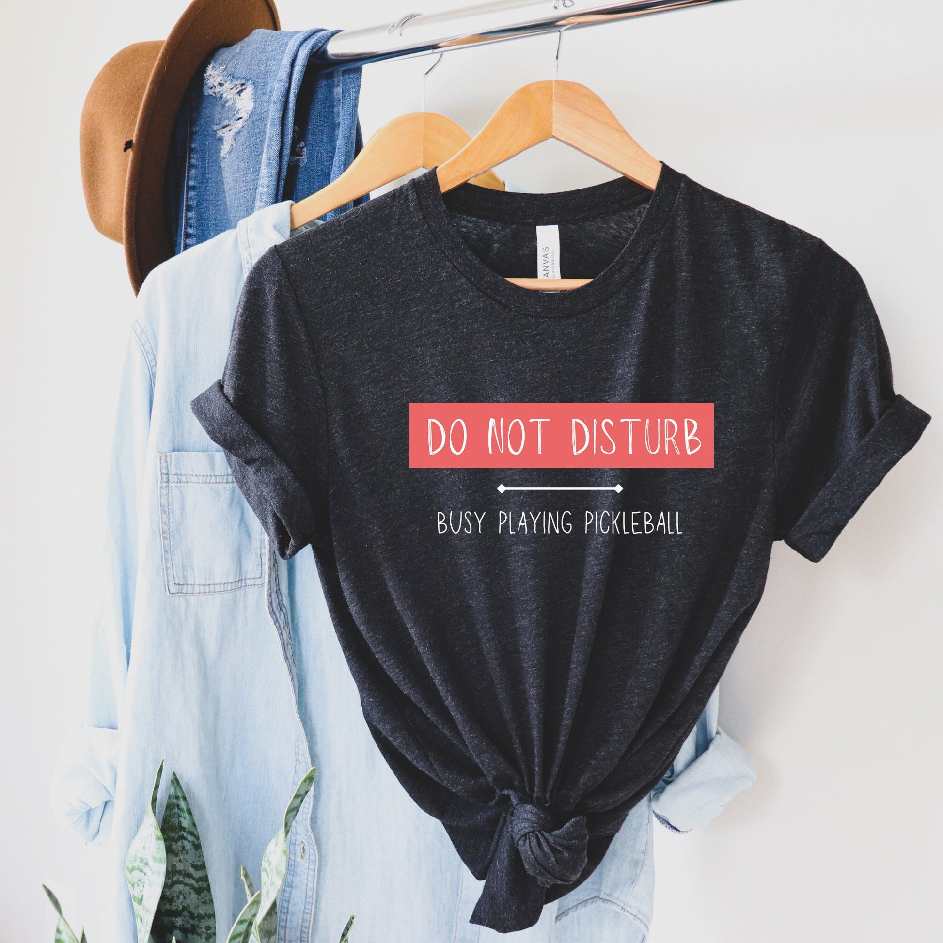 Do Not Disturb Busy Playing Pickleball T-Shirt | Modern Pickleball Short Sleeve Tee | Women's and Men's Pickleball Shirt | Pickle ball Gifts