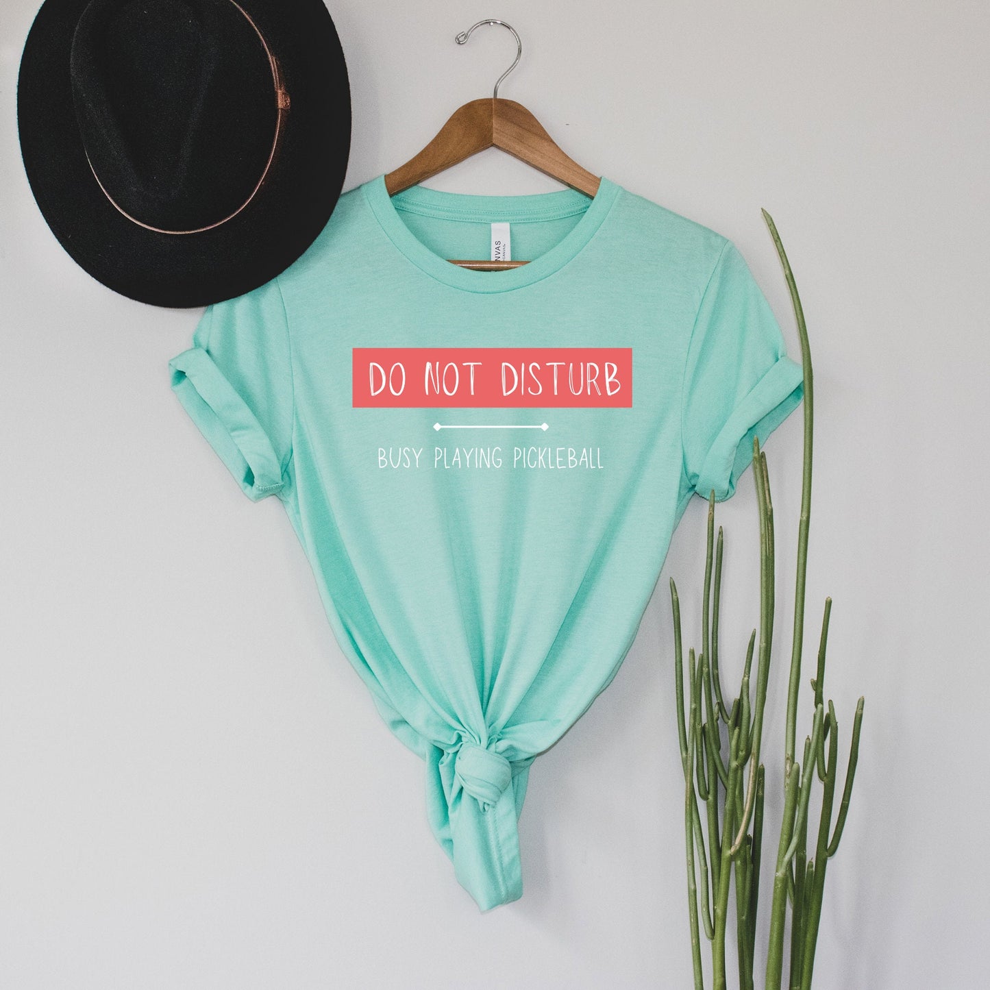 Do Not Disturb Busy Playing Pickleball T-Shirt | Modern Pickleball Short Sleeve Tee | Women's and Men's Pickleball Shirt | Pickle ball Gifts