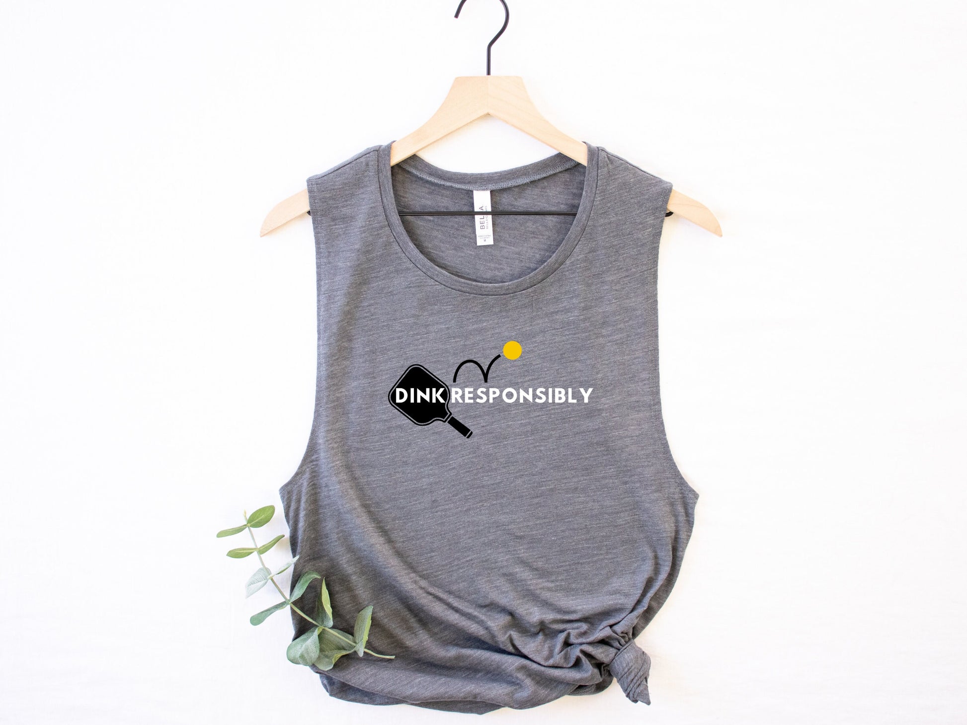 Dink Responsibly Pickleball Tank Top | Punny Pickleball Tee | Women's Flowy Scoop Muscle Tank | Best Pickleball Gift | Ladies Sports Apparel