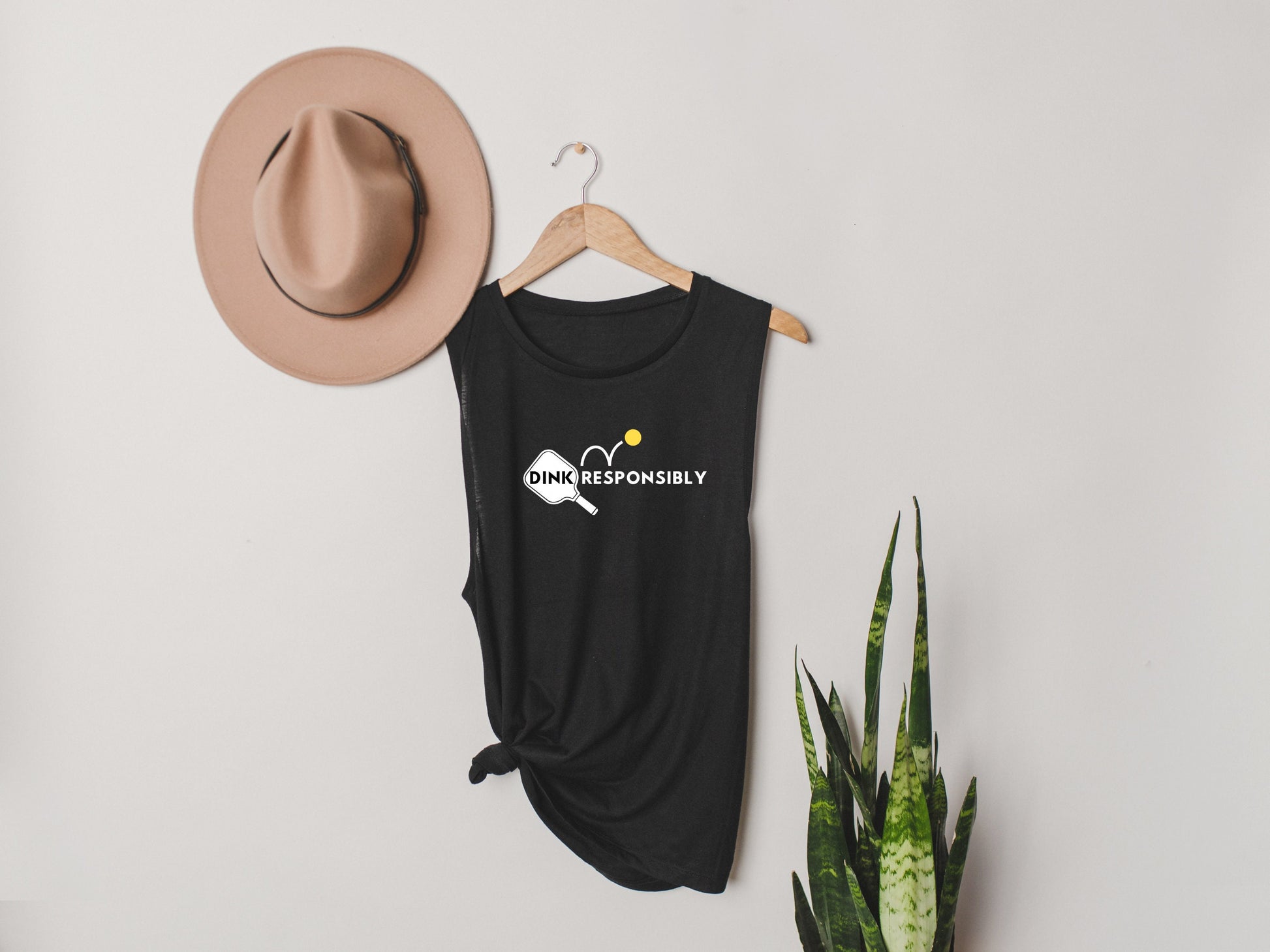 Dink Responsibly Pickleball Tank Top | Punny Pickleball Tee | Women's Flowy Scoop Muscle Tank | Best Pickleball Gift | Ladies Sports Apparel