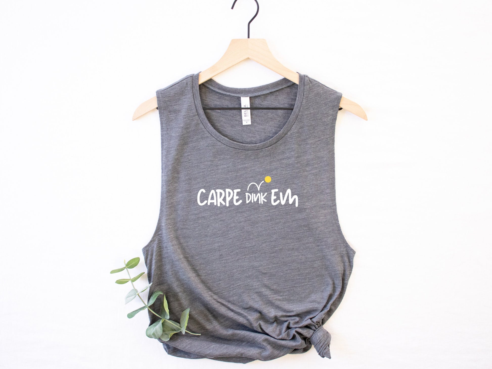 Carpe Dink Em Pickleball Tank Top | Pickleball Tees | Women's Flowy Scoop Muscle Tank | Best Pickleball Gifts