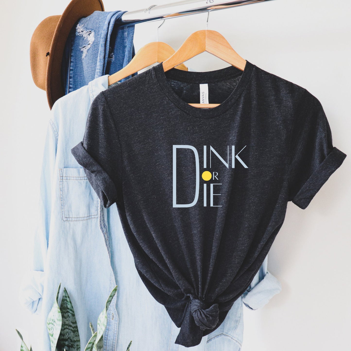 Dink or Die Pickleball T-Shirt | Modern Short Sleeve Unisex Tee | Punny Women's and Men's Pickleball Shirt | Best Pickleball Gifts