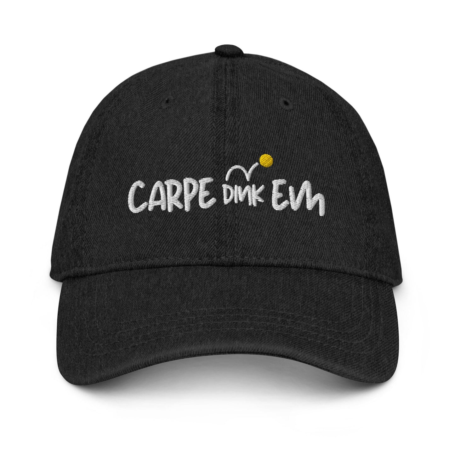 Carpe Dink Em Pickleball Denim Hat | Punny Pickleball Cap | Modern Pickleball Hat | Best Pickleball Gifts | Pickleball Apparel