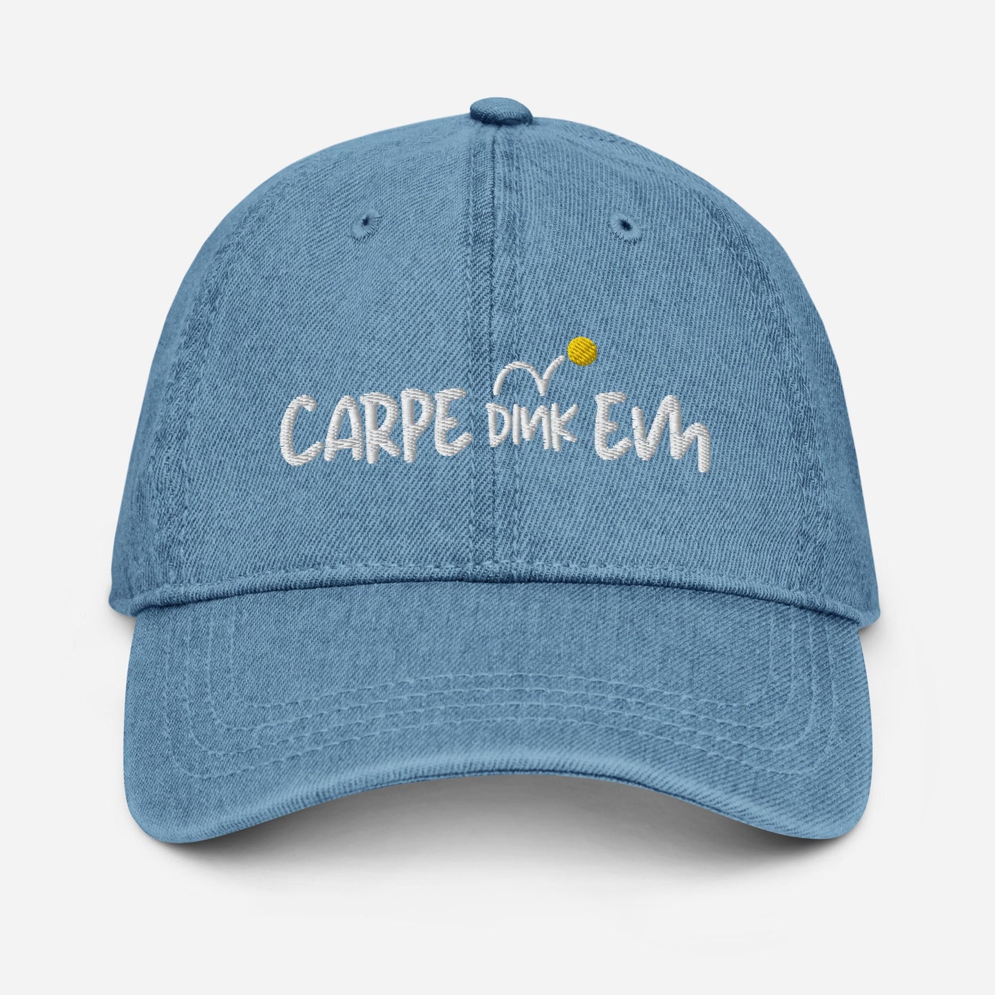Carpe Dink Em Pickleball Denim Hat | Punny Pickleball Cap | Modern Pickleball Hat | Best Pickleball Gifts | Pickleball Apparel