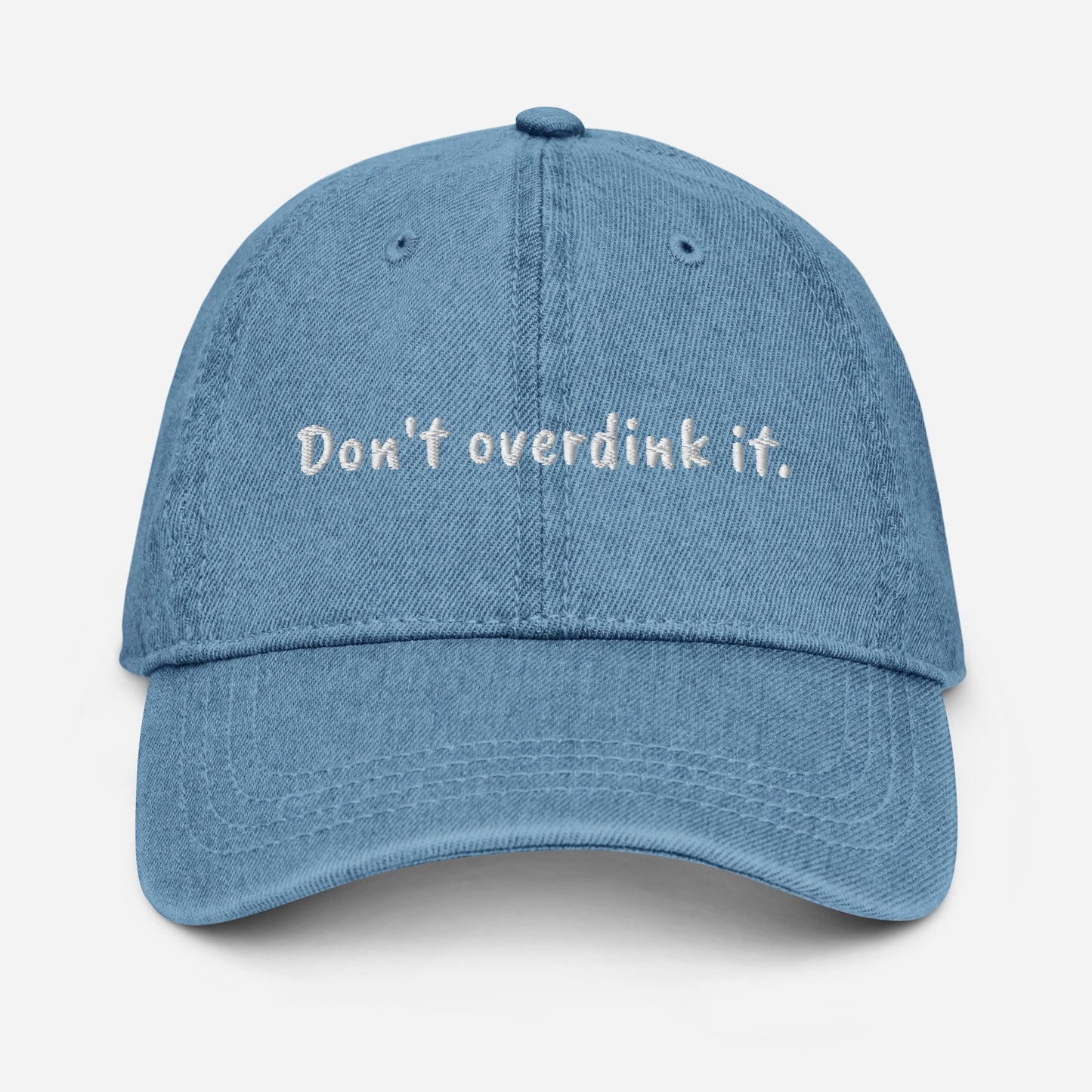 Don't Overdink It Denim Hat | Punny Pickleball Hats | Cute Pickleball Cap | Modern Pickleball Apparel | Best Pickleball Gifts | Unisex Hat