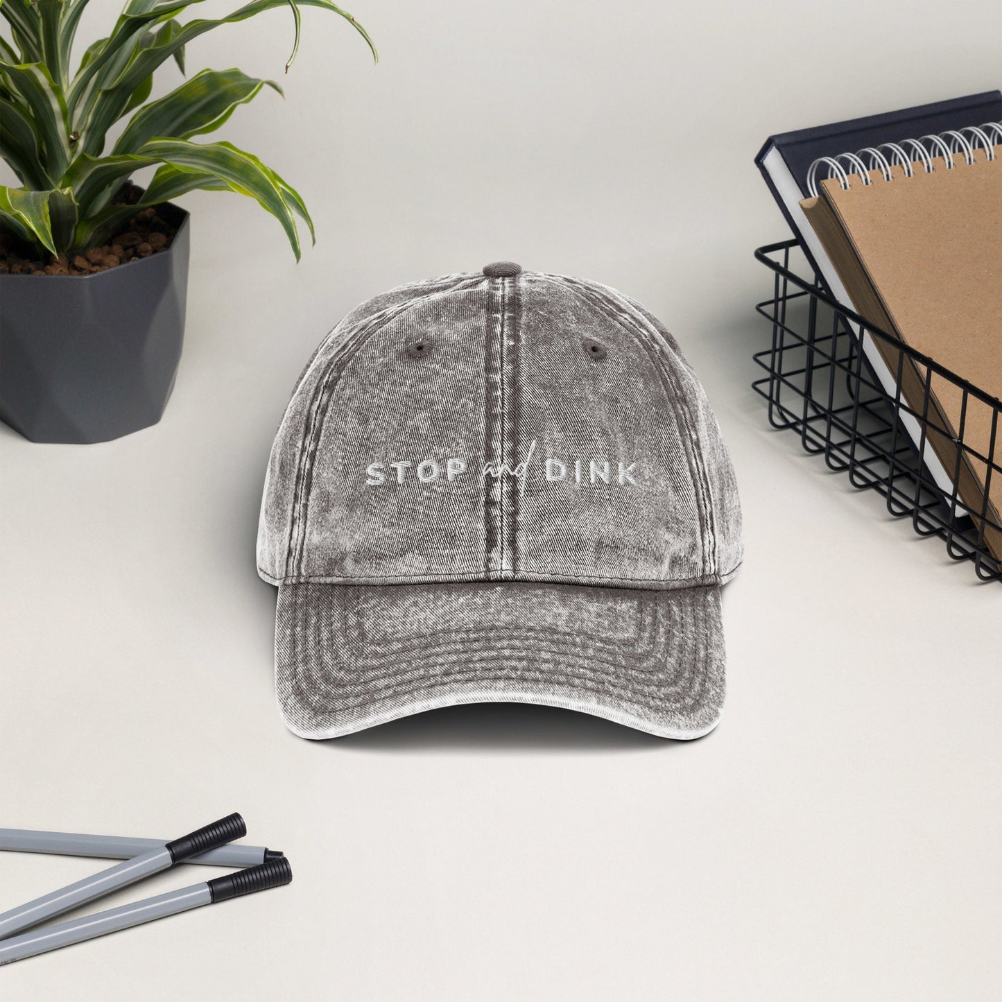 Stop and Dink Pickleball Hat | Vintage Cotton Twill Cap | Punny Unisex Pickle ball Hats | Modern Pickleball Apparel | Best Pickleball Gifts