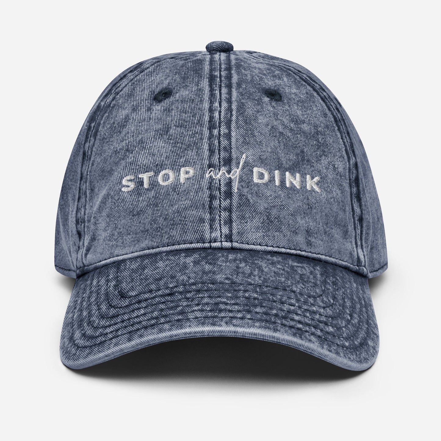 Stop and Dink Pickleball Hat | Vintage Cotton Twill Cap | Punny Unisex Pickle ball Hats | Modern Pickleball Apparel | Best Pickleball Gifts