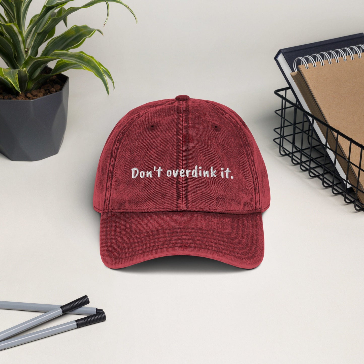 Don't Overdink It Vintage Cotton Twill Cap | Punny Pickleball Hat | Modern Pickleball Apparel | Cute Pickleball Cap | Best Pickle Ball Gifts