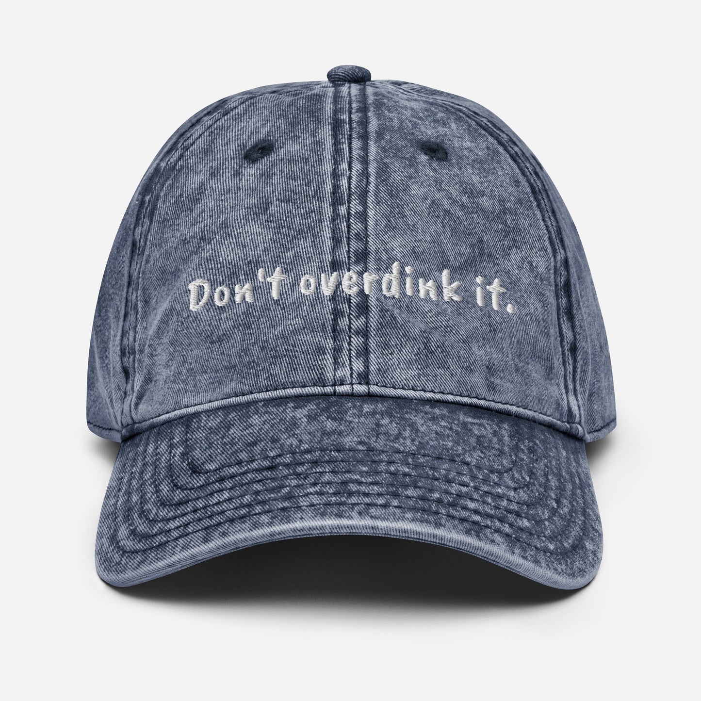 Don't Overdink It Vintage Cotton Twill Cap | Punny Pickleball Hat | Modern Pickleball Apparel | Cute Pickleball Cap | Best Pickle Ball Gifts