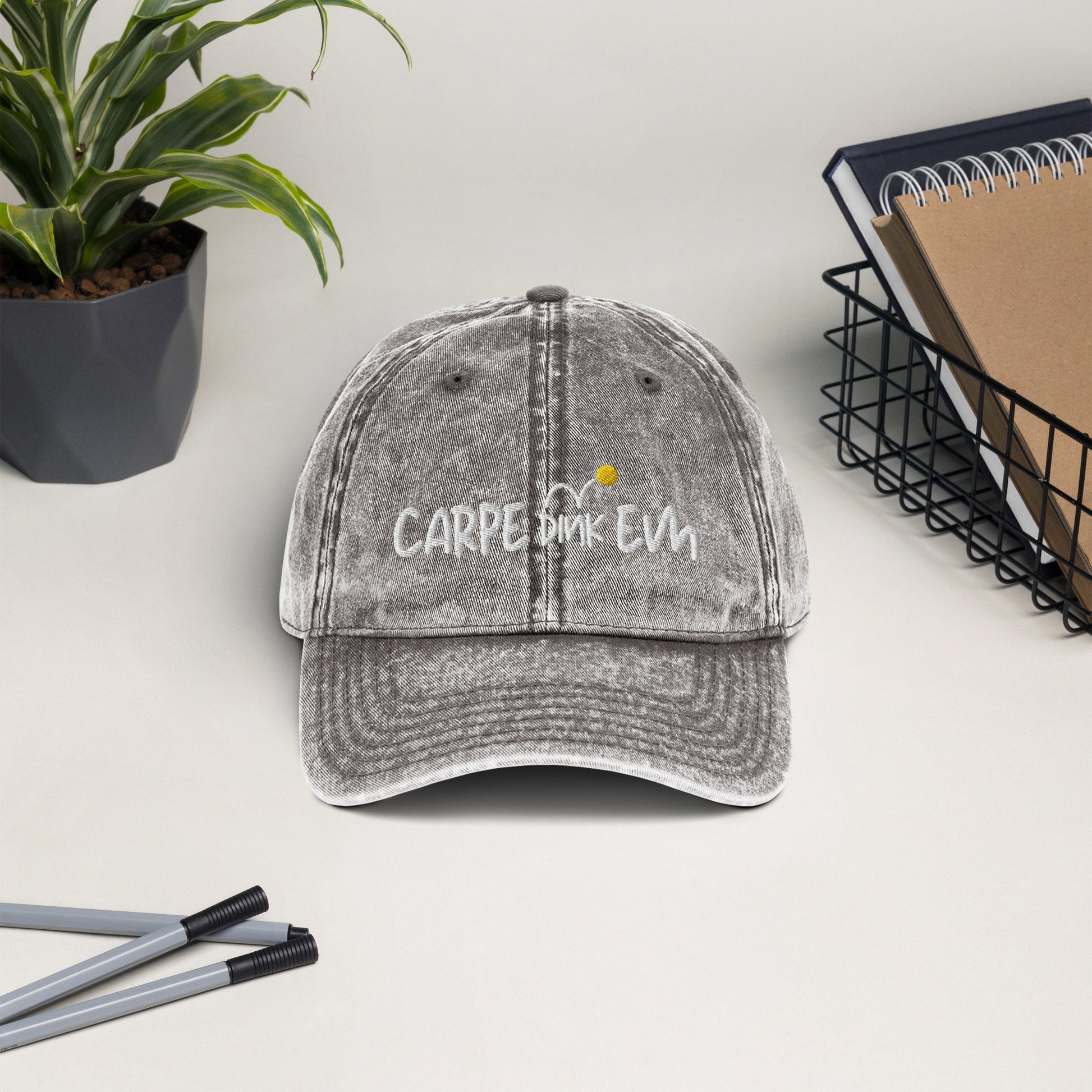 Carpe Dink Em Pickleball Vintage Cotton Twill Cap | Punny Pickleball Hat | Modern Pickleball Apparel | Best Pickleball Gifts | Unisex Hat