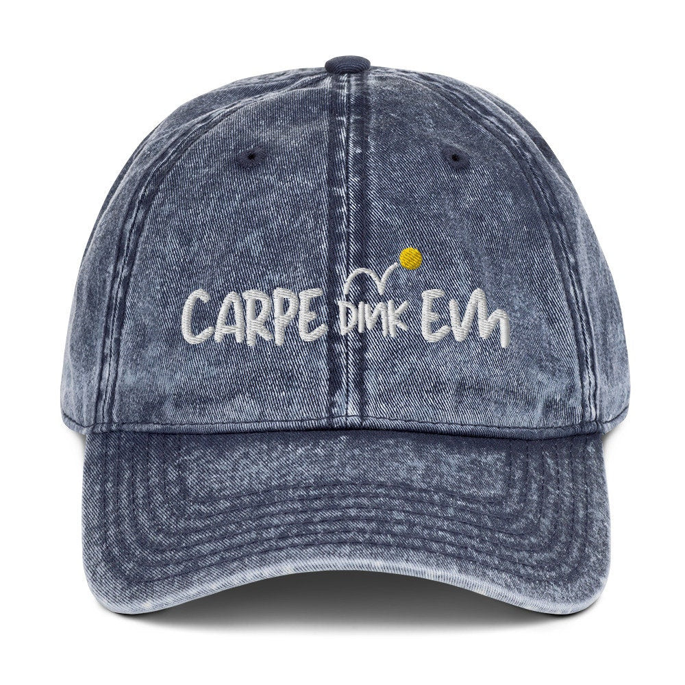 Carpe Dink Em Pickleball Vintage Cotton Twill Cap | Punny Pickleball Hat | Modern Pickleball Apparel | Best Pickleball Gifts | Unisex Hat
