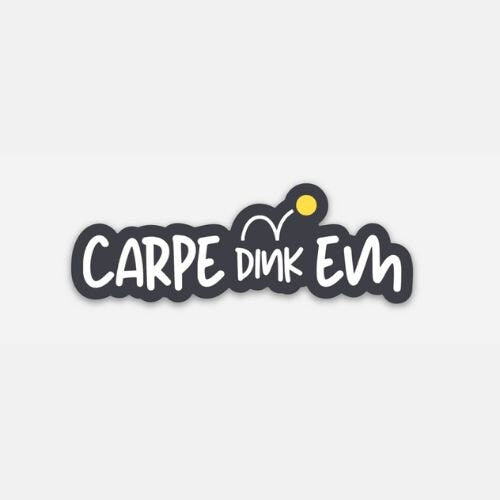 Carpe Dink-Em Die-cut Pickleball Sticker | Punny Vinyl Pickleball Stickers | Waterproof Adhesive Pickleball Sticker | Best Pickleball Gifts