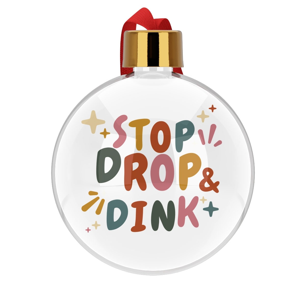 Stop Drop and Dink Pickleball Ornament for Christmas | Pickle Ball Holiday Gifts | Christmas Baubles | Xmas Decorations for Pickle