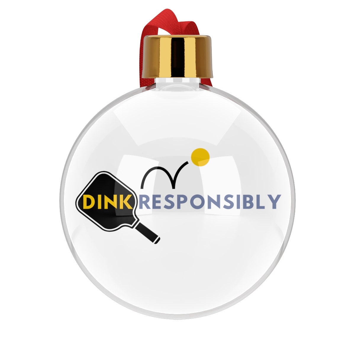 Dink Responsibly Pickleball Ornament for Christmas | Pickle Ball Holiday Gifts | Christmas Baubles | Xmas Decorations for Pickle